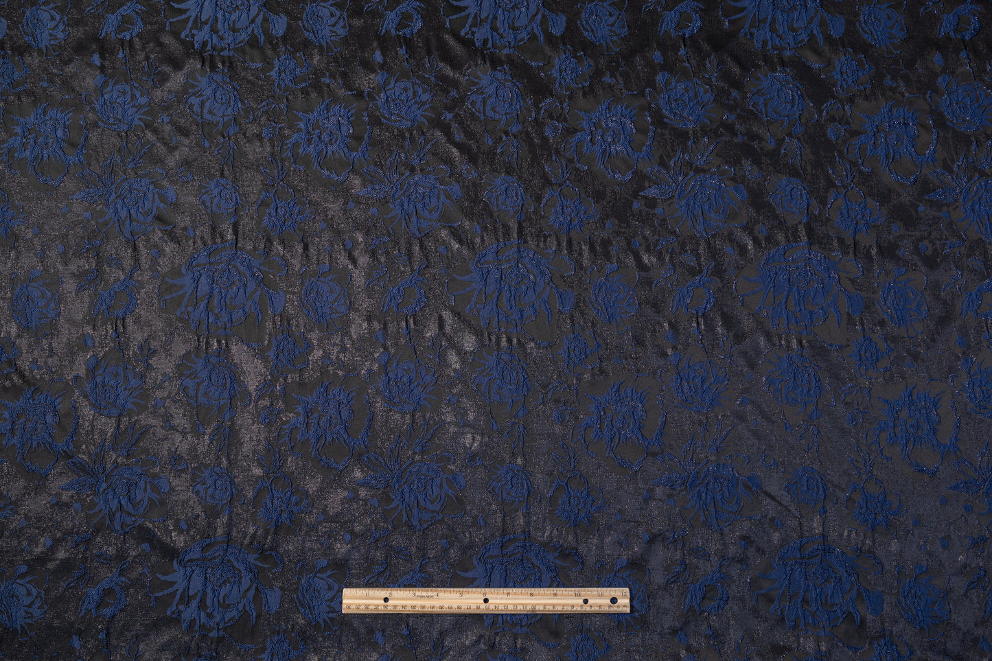 Floral Metallic Cloqué Brocade - Navy / Black
