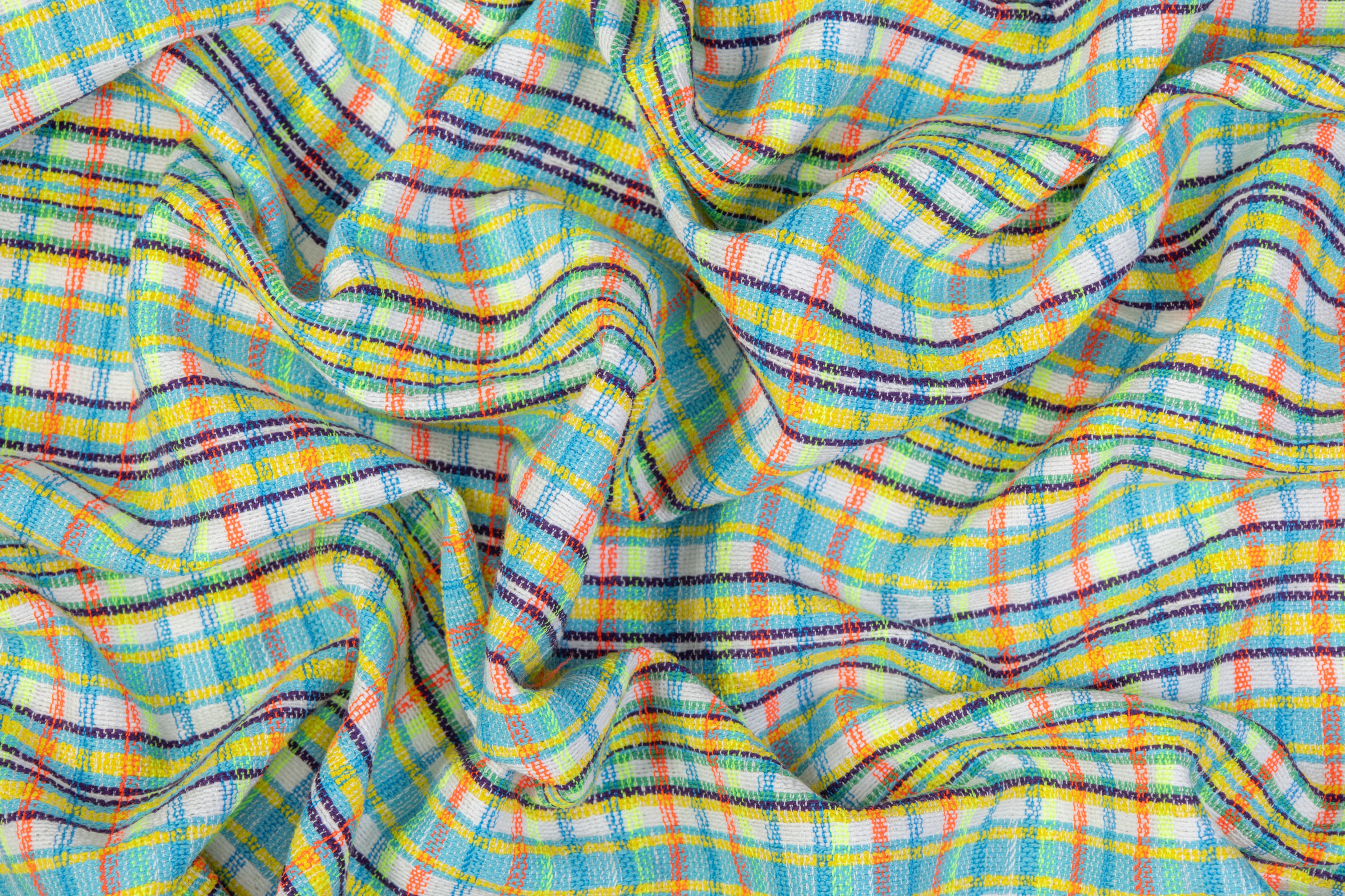 Italian Cotton Viscose Blend Tweed - Multicolor