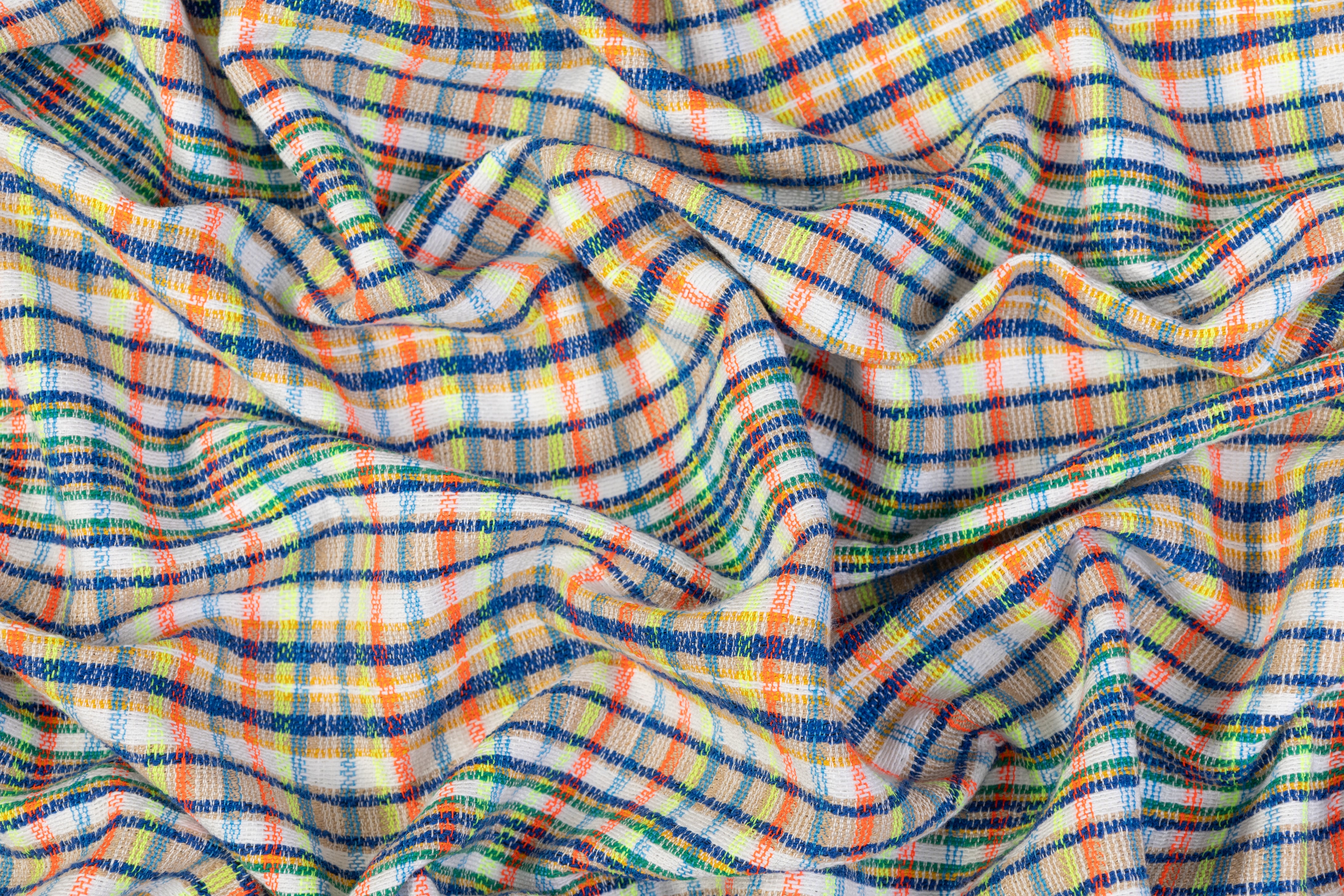 Italian Cotton Viscose Blend Tweed - Multicolor