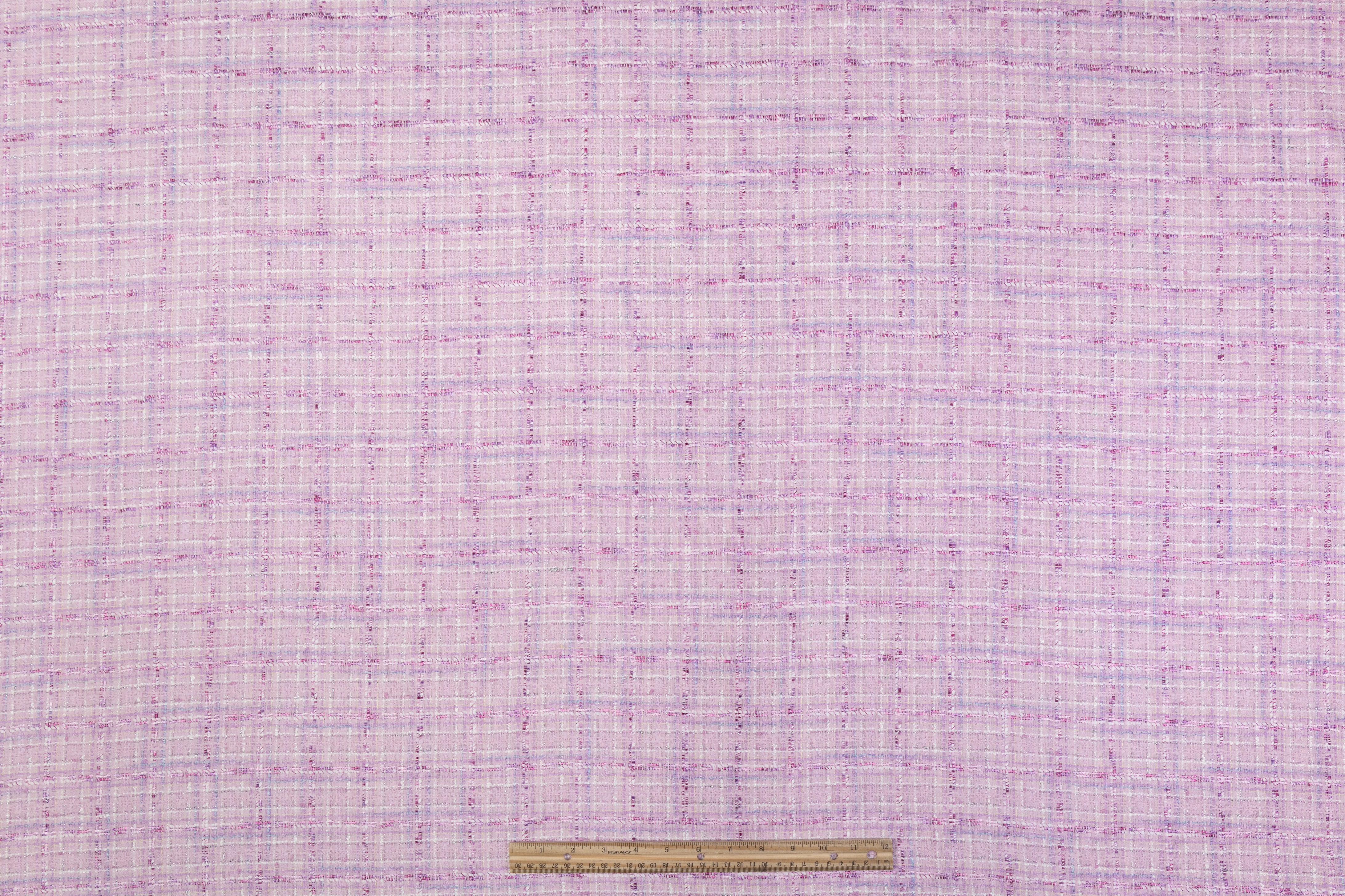 Metallic Cotton Blend Tweed - Pink