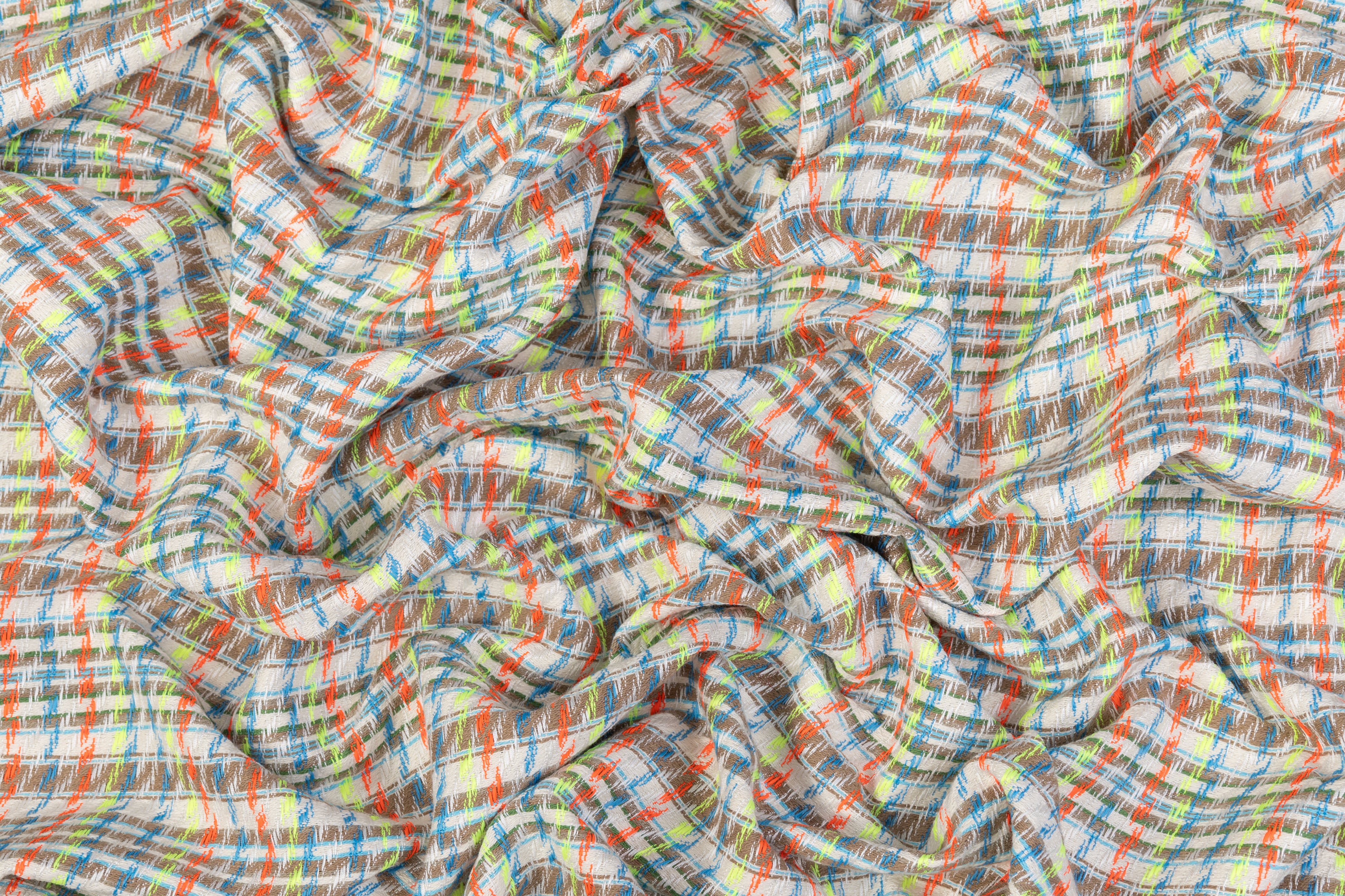 Italian Cotton Viscose Blend Tweed - Multicolor