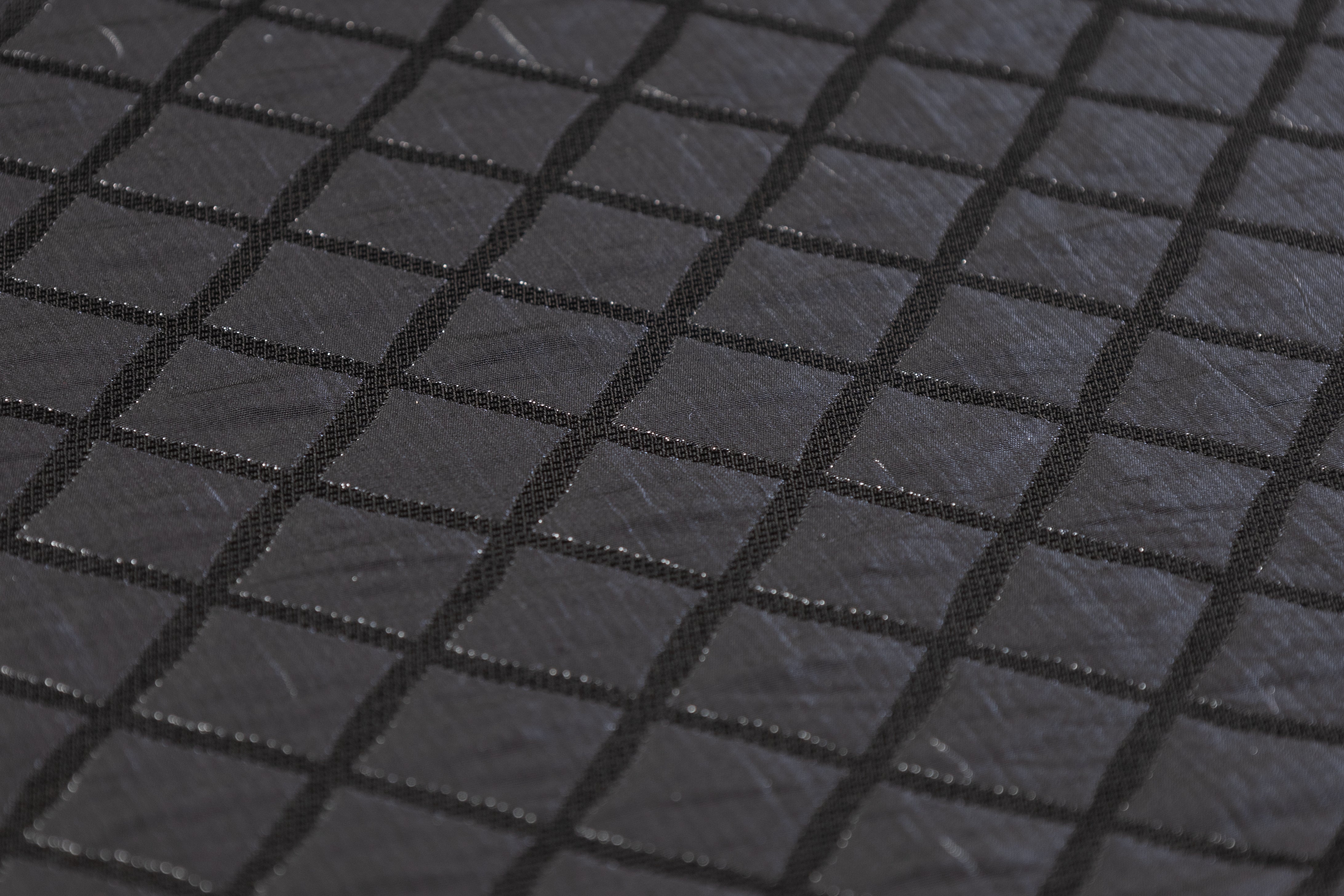 Diamond Metallic Brocade - Charcoal Gray