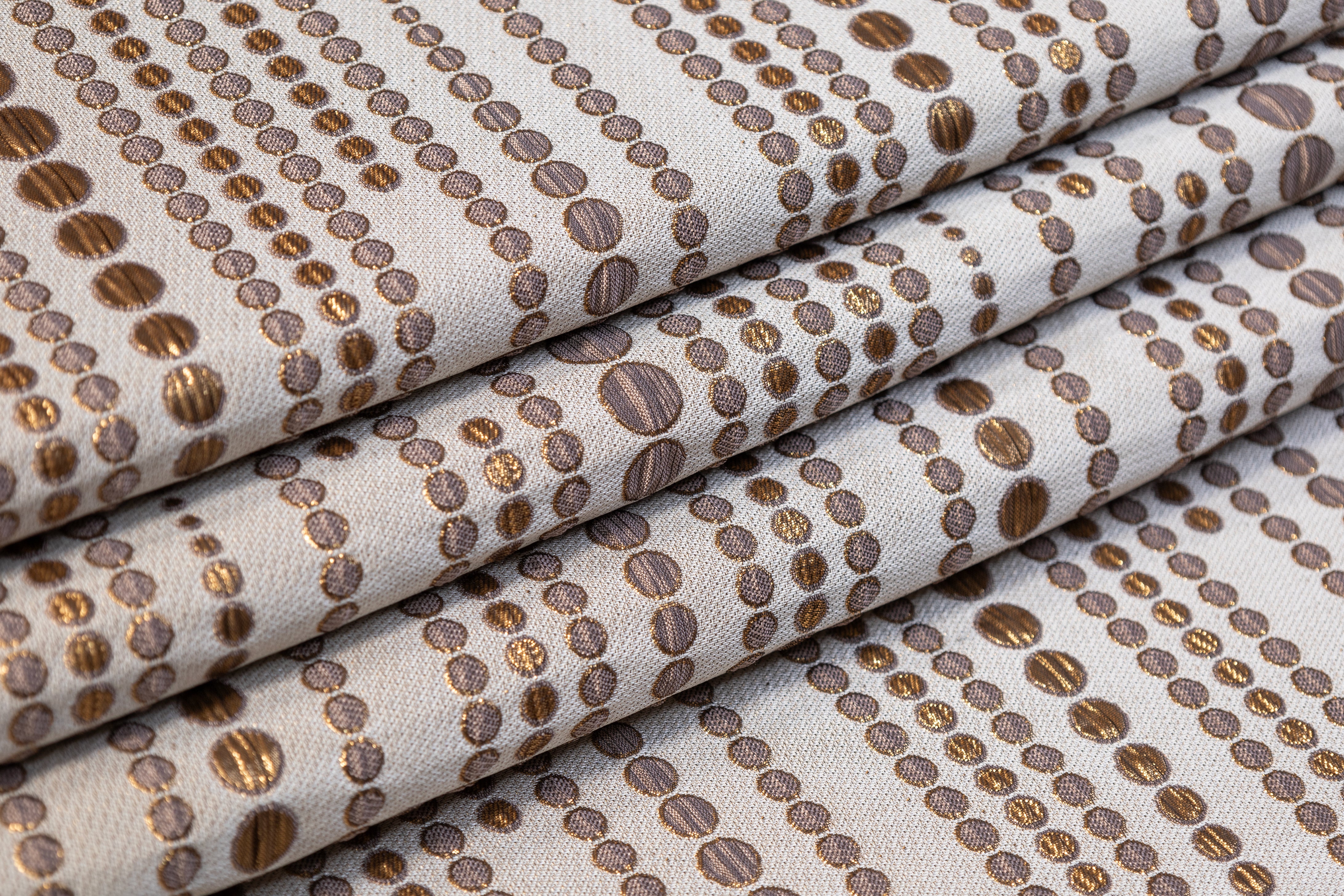 Dotted Metallic Brocade - Gold / Beige