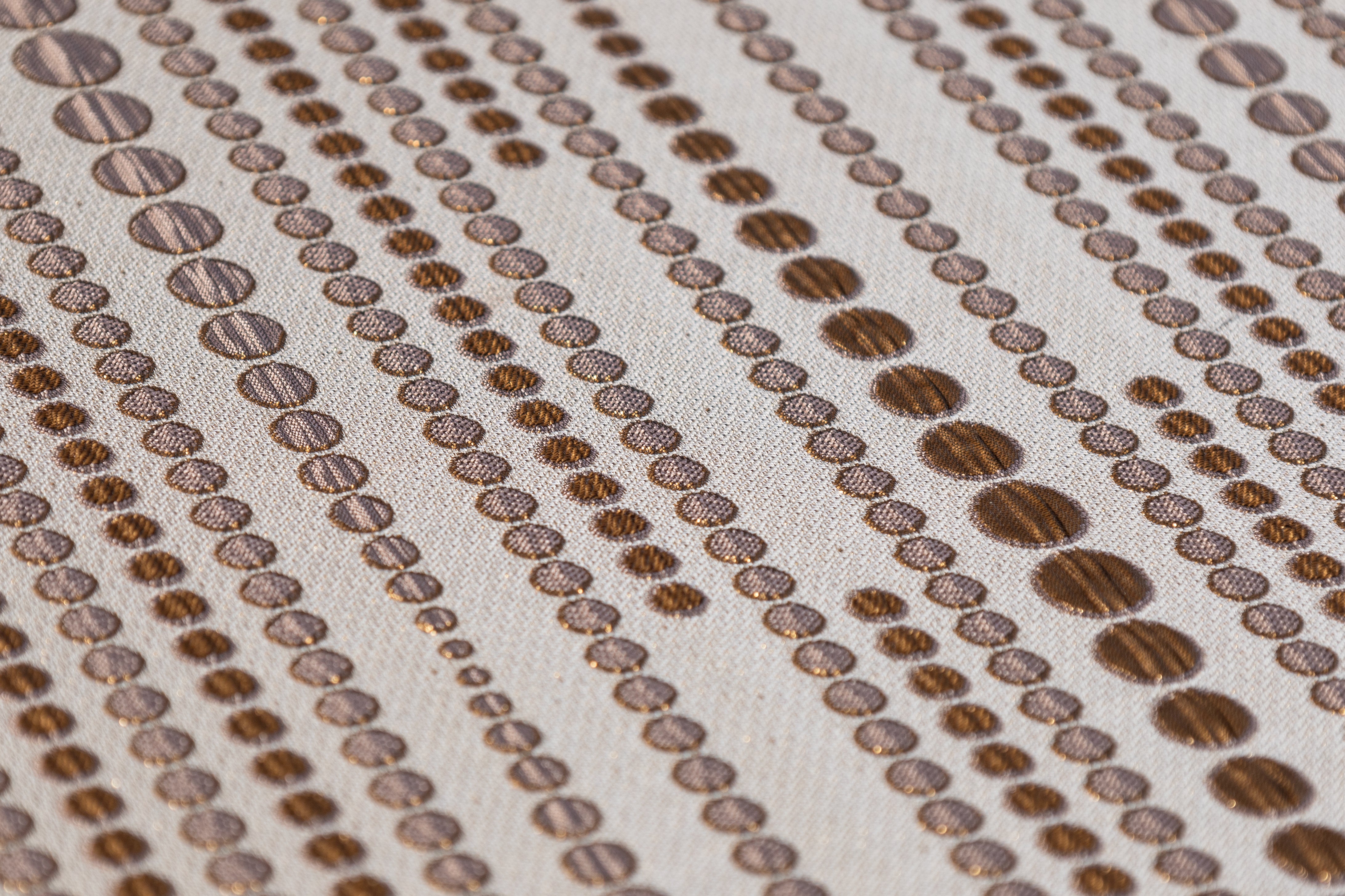 Dotted Metallic Brocade - Gold / Beige