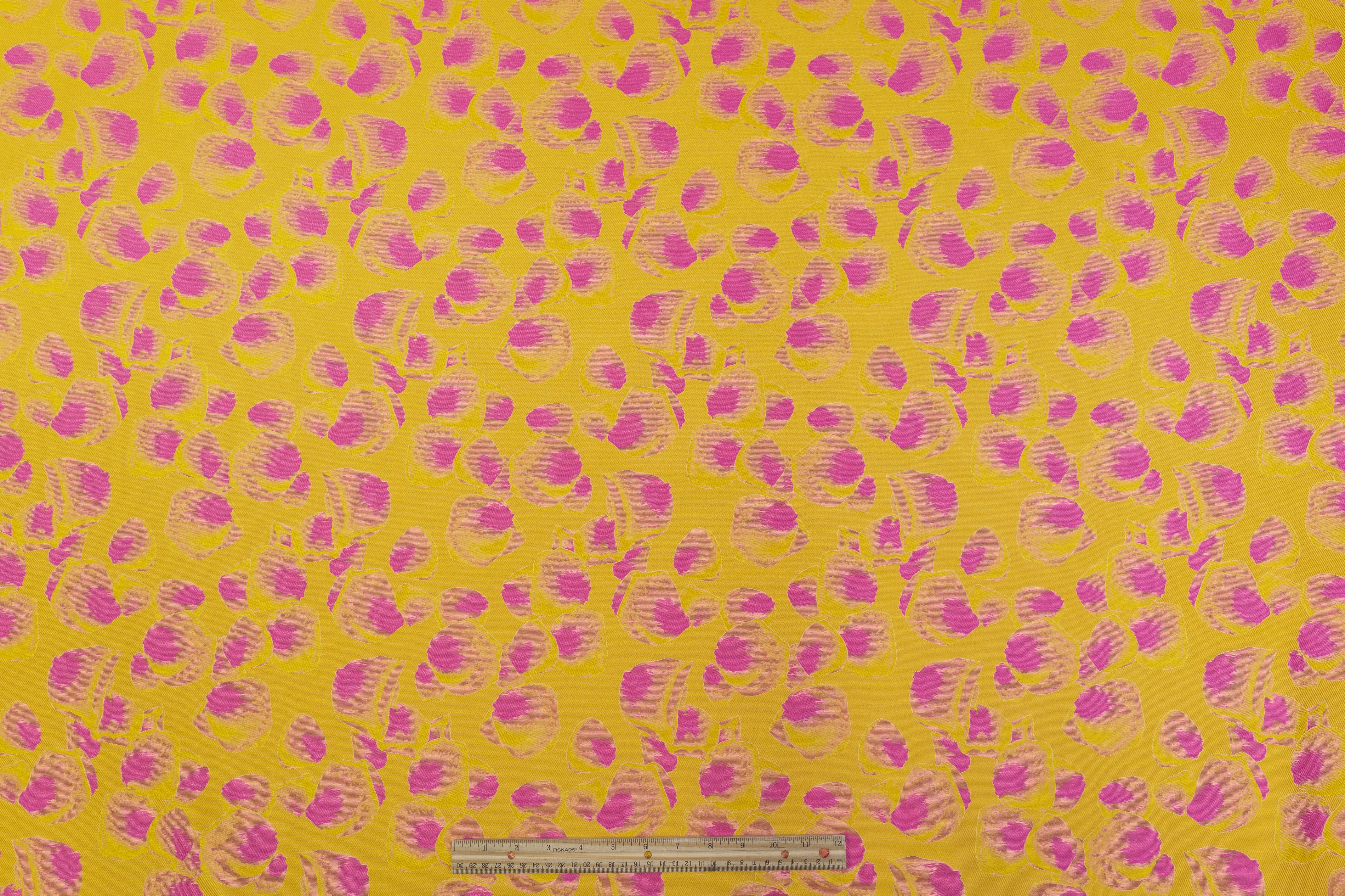 Abstract Silk Blend Brocade - Pink / Yellow