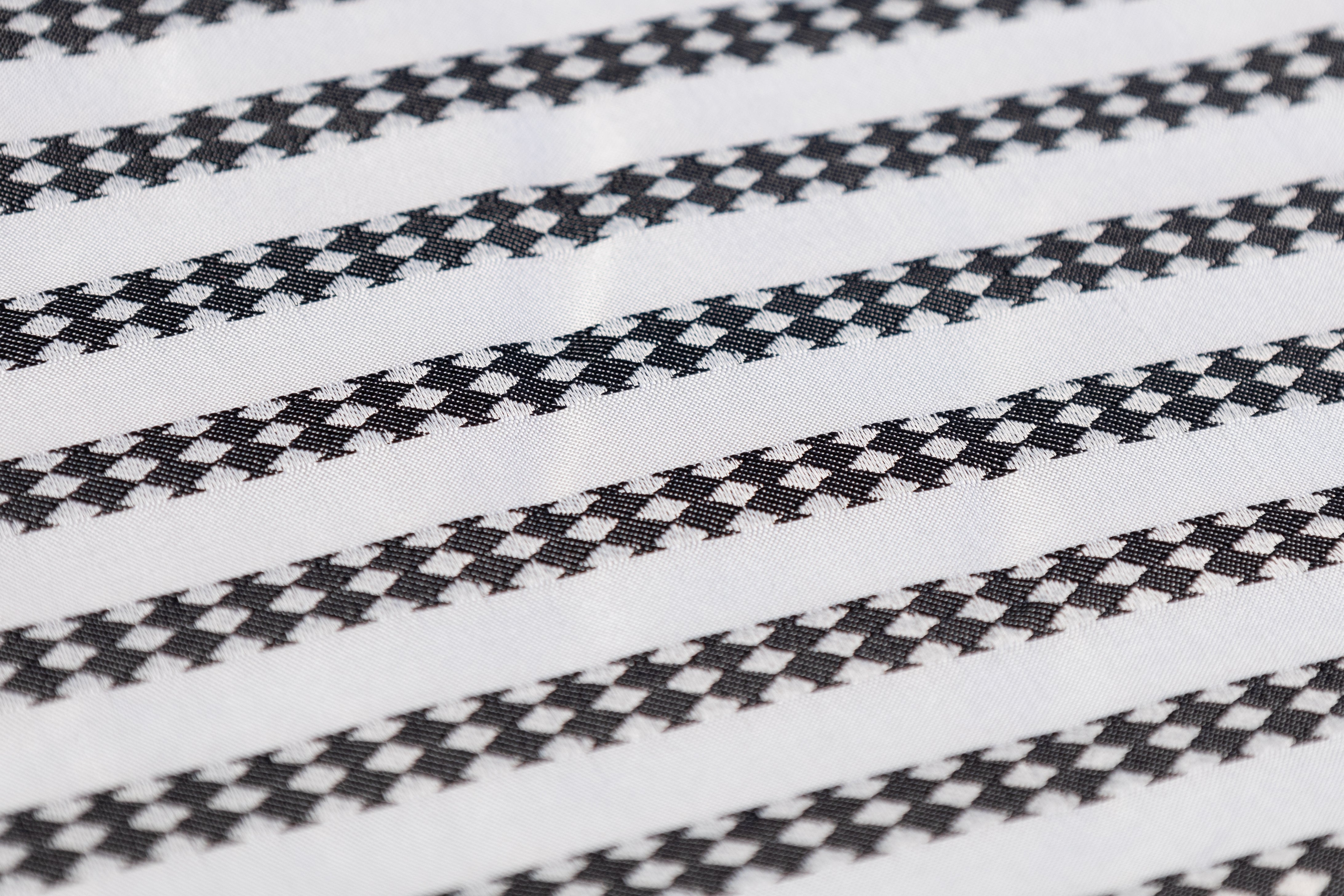 Diamond Striped Brocade - Black / White