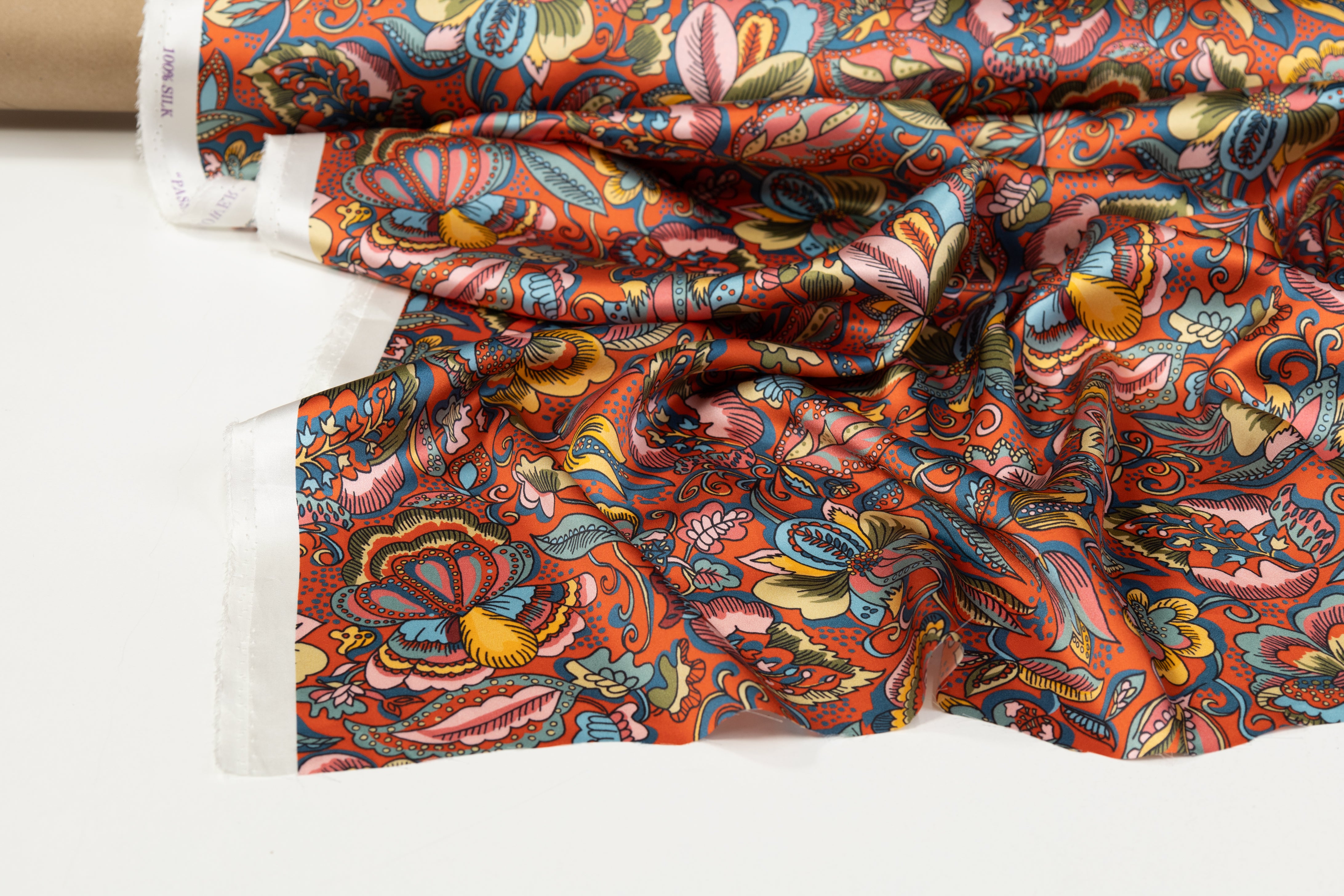 Liberty Fabrics - Passion Flower Silk Charmeuse - Multicolor