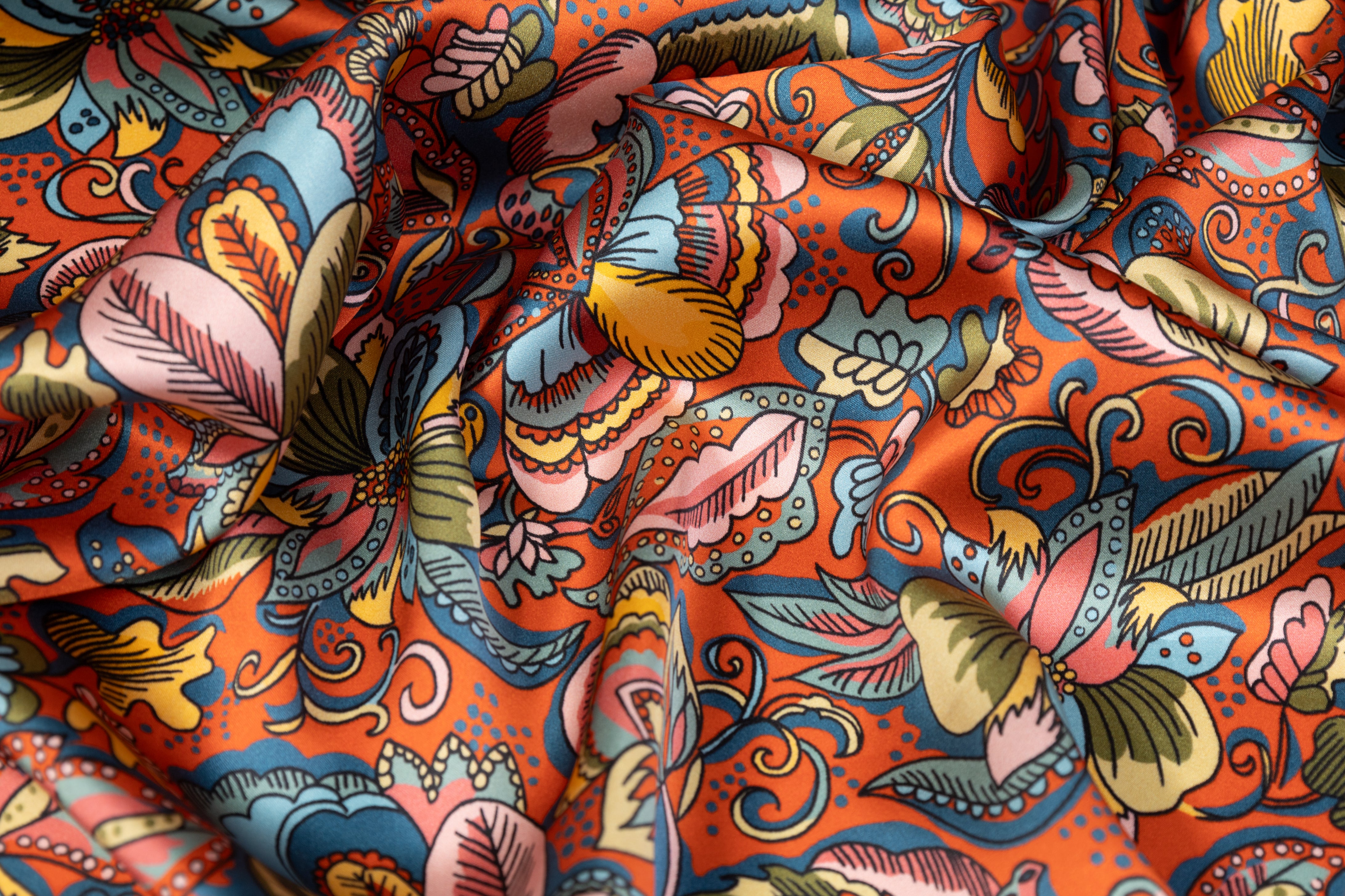 Liberty Fabrics - Passion Flower Silk Charmeuse - Multicolor