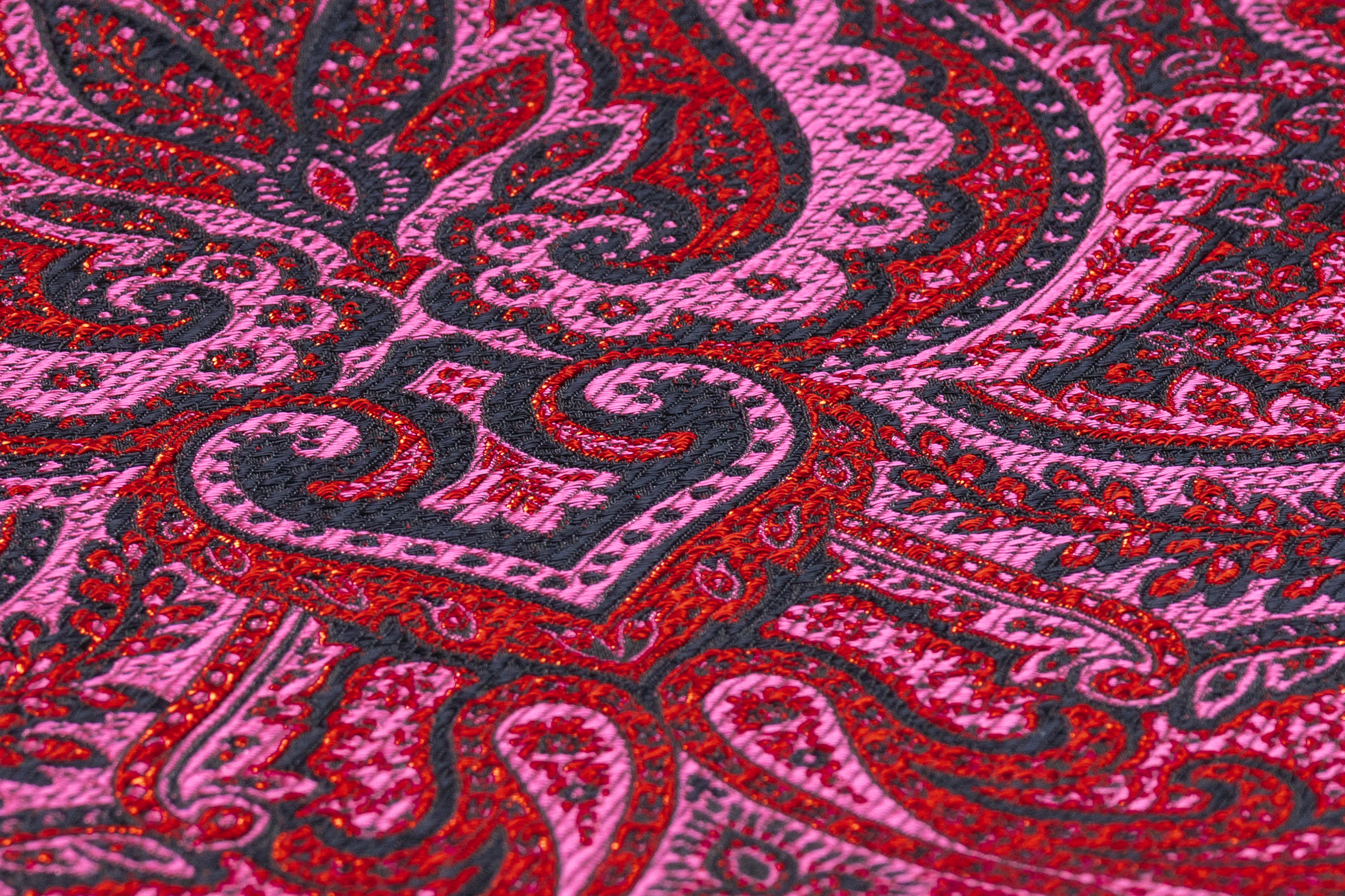 Damask Italian Brocade - Red / Pink / Black