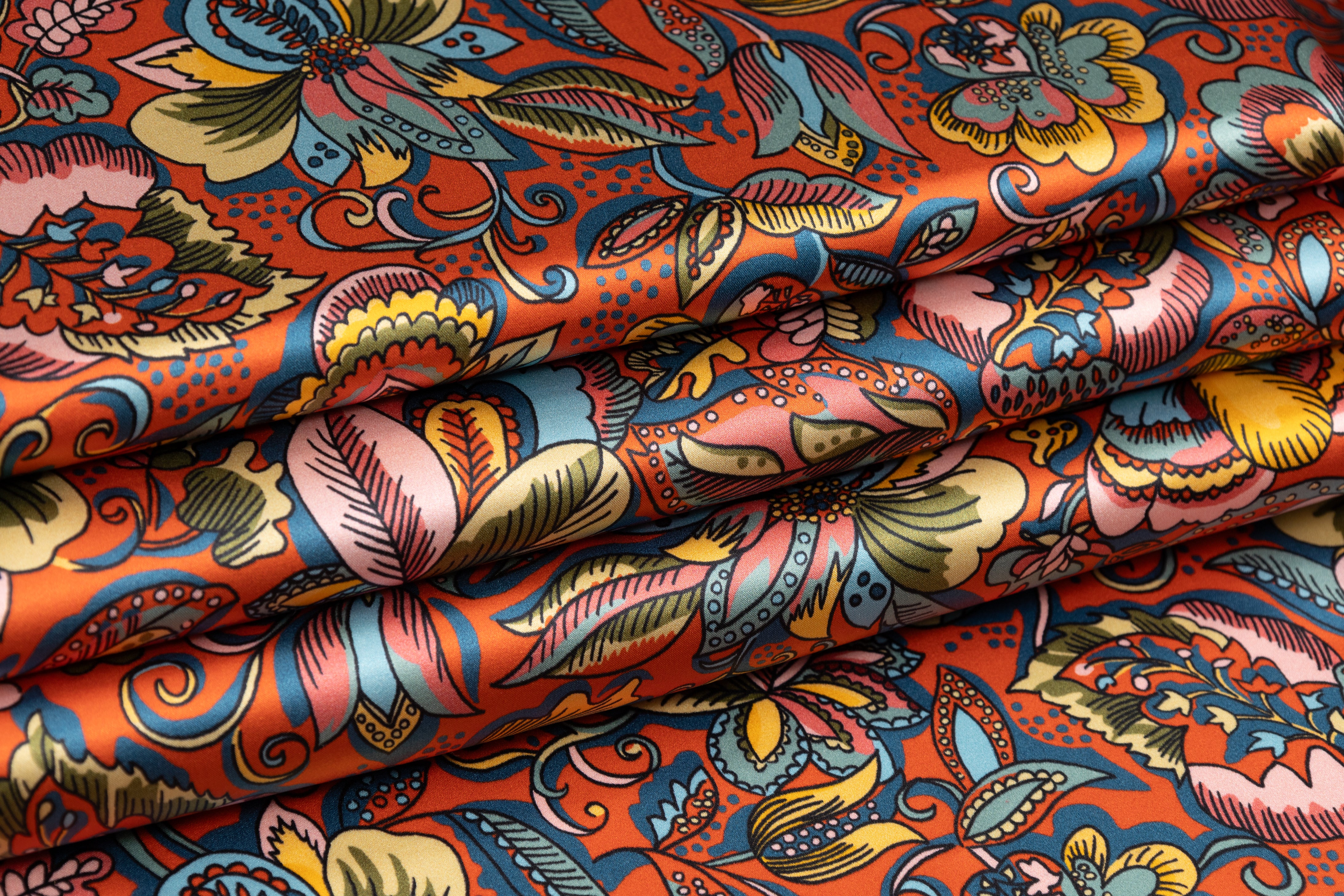 Liberty Fabrics - Passion Flower Silk Charmeuse - Multicolor