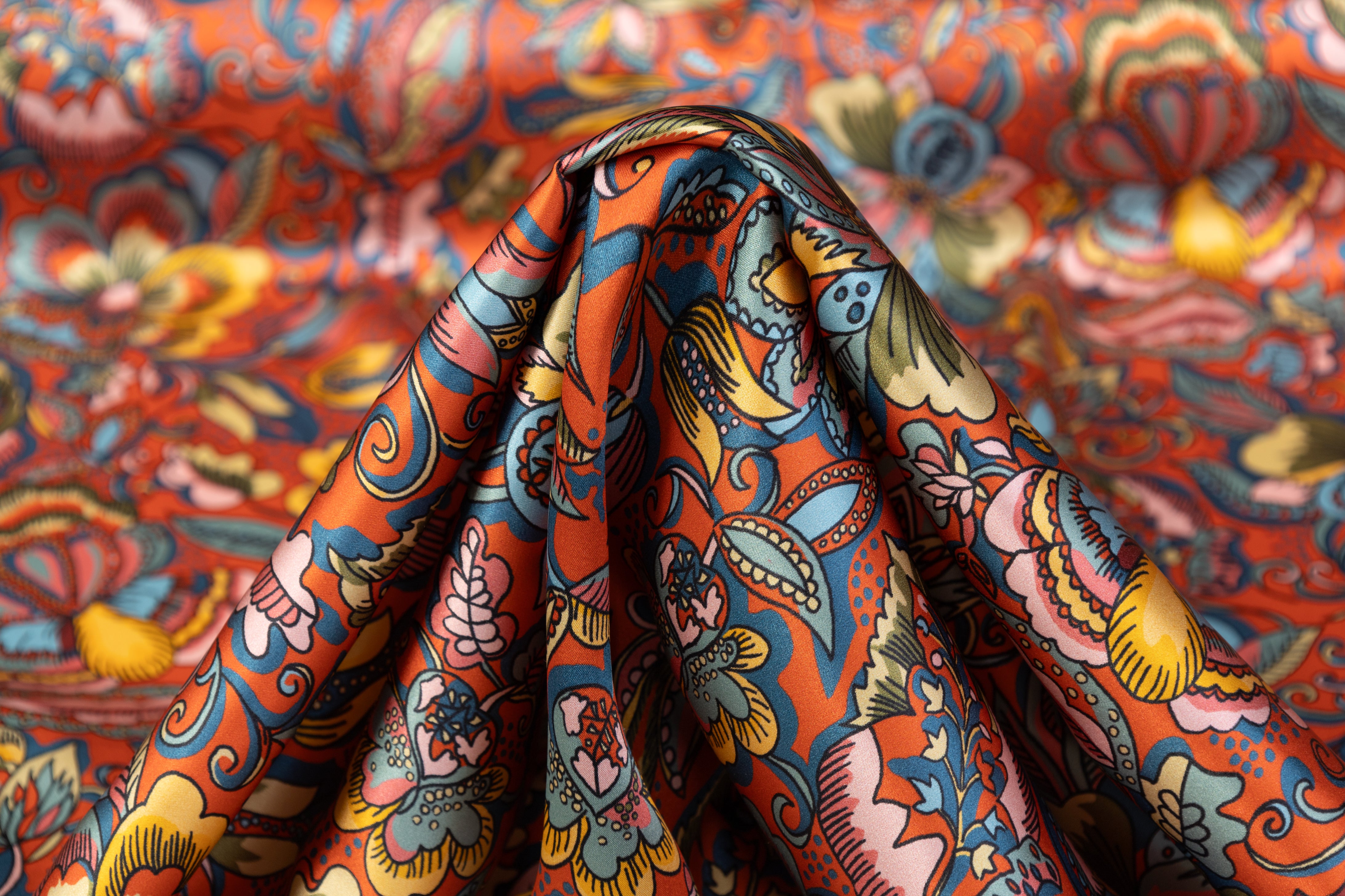 Liberty Fabrics - Passion Flower Silk Charmeuse - Multicolor