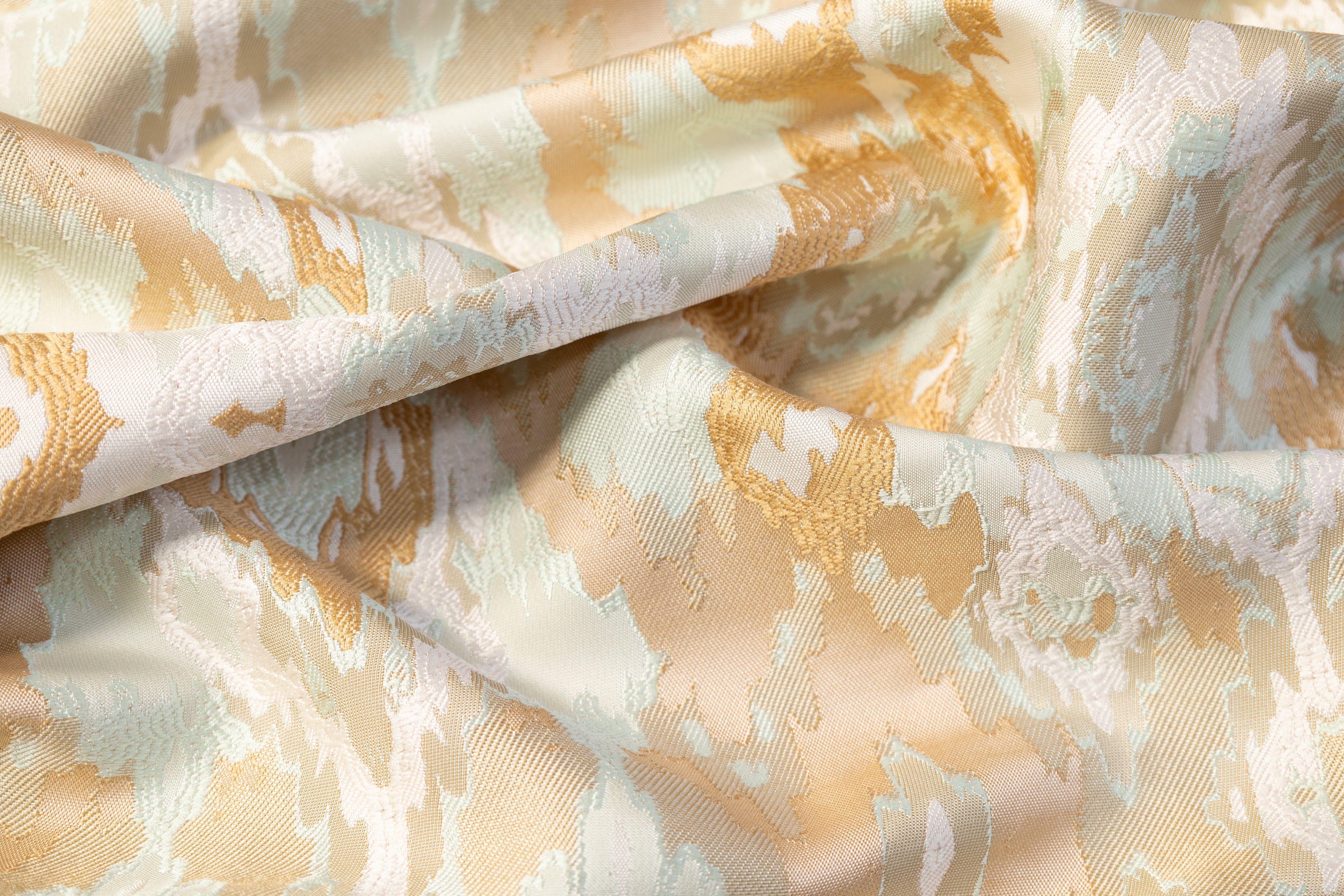 Ikat Design Brocade - Sage Green / Beige
