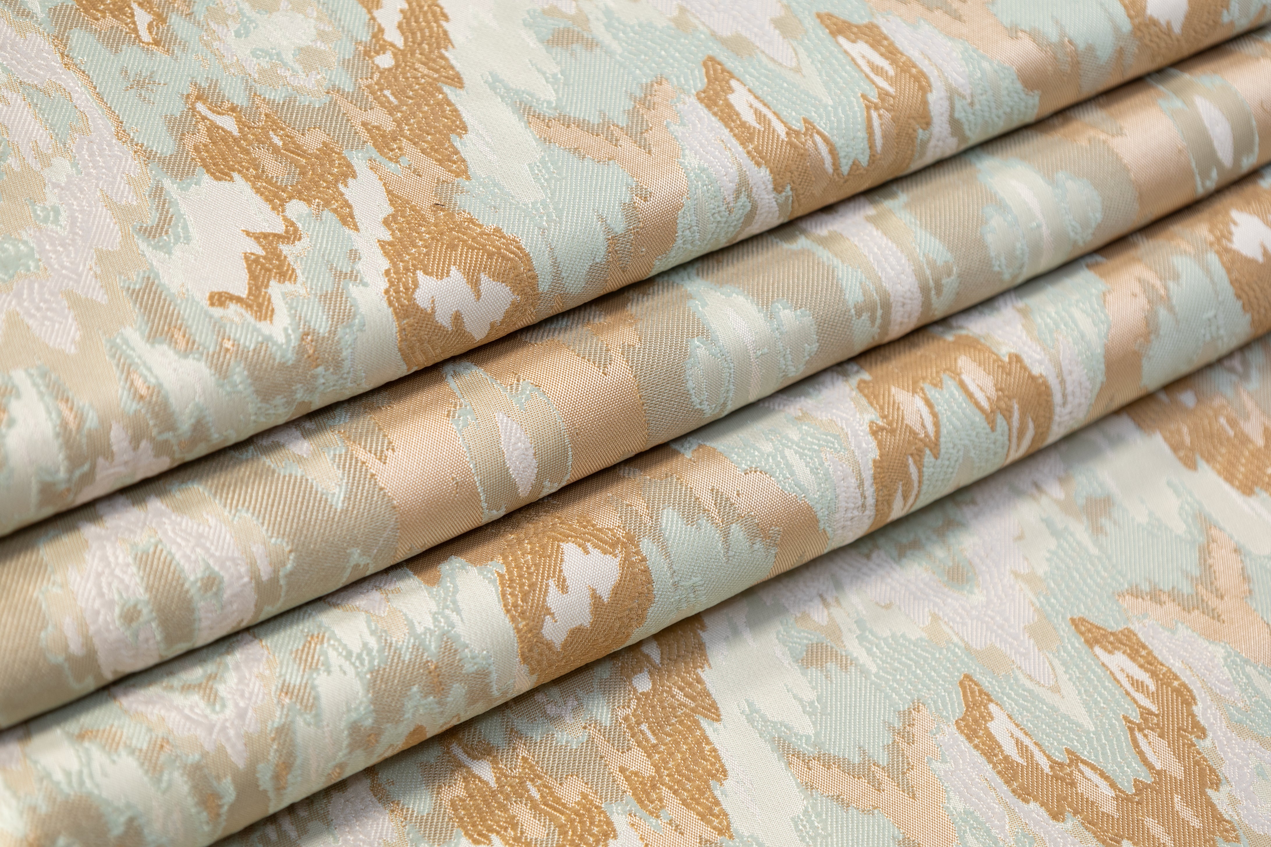 Ikat Design Brocade - Sage Green / Beige