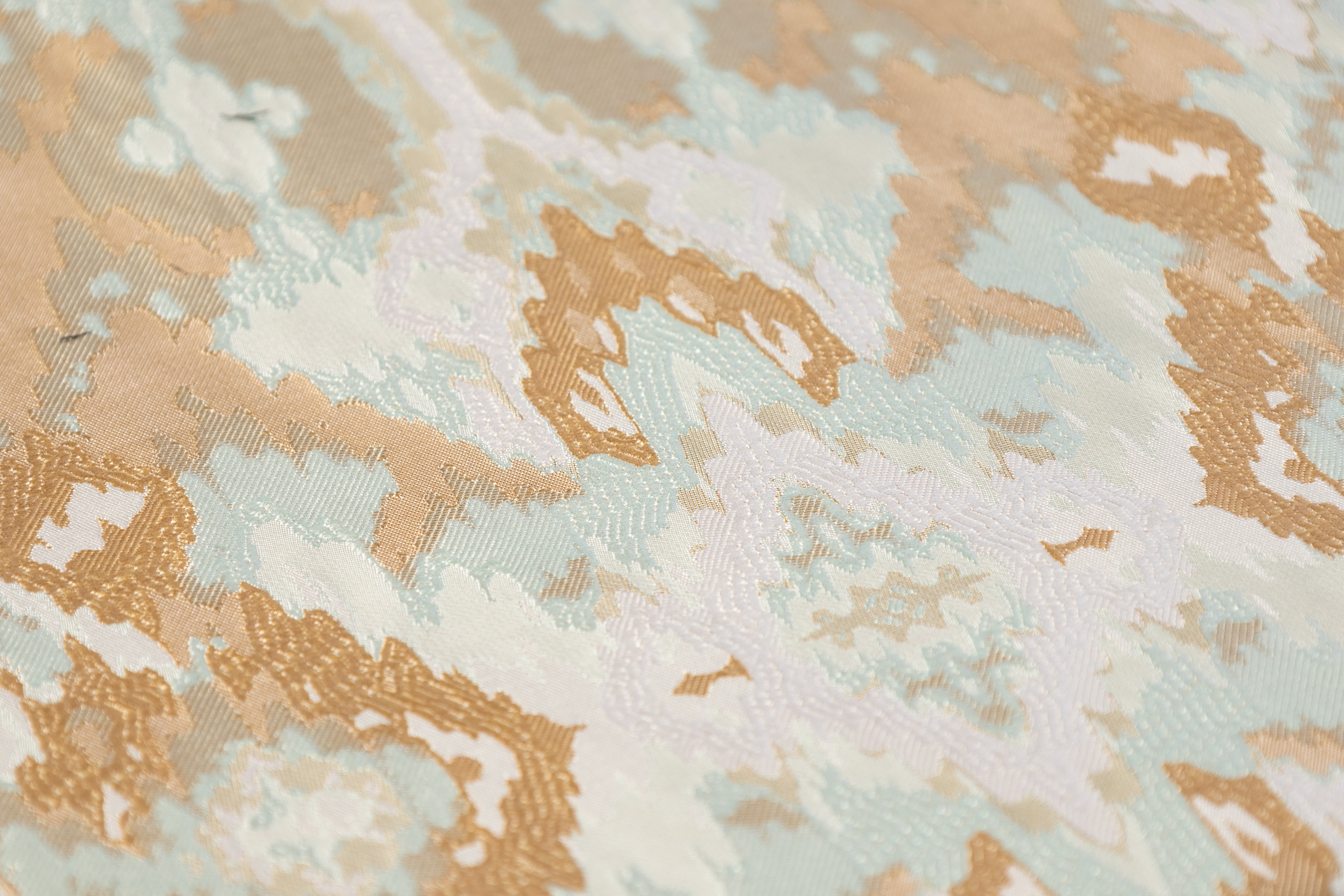Ikat Design Brocade - Sage Green / Beige