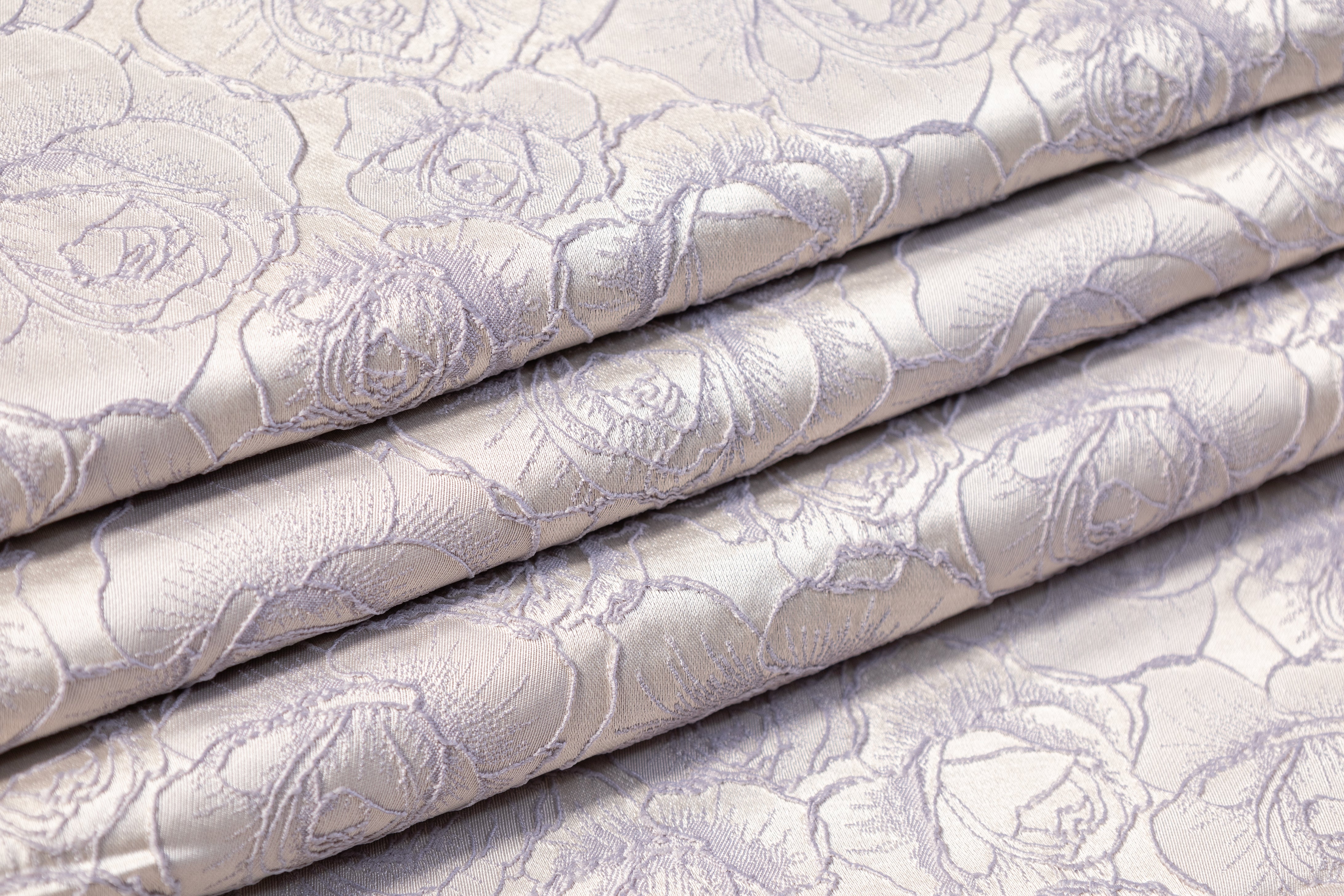 Rose Floral Brocade - Cool Gray