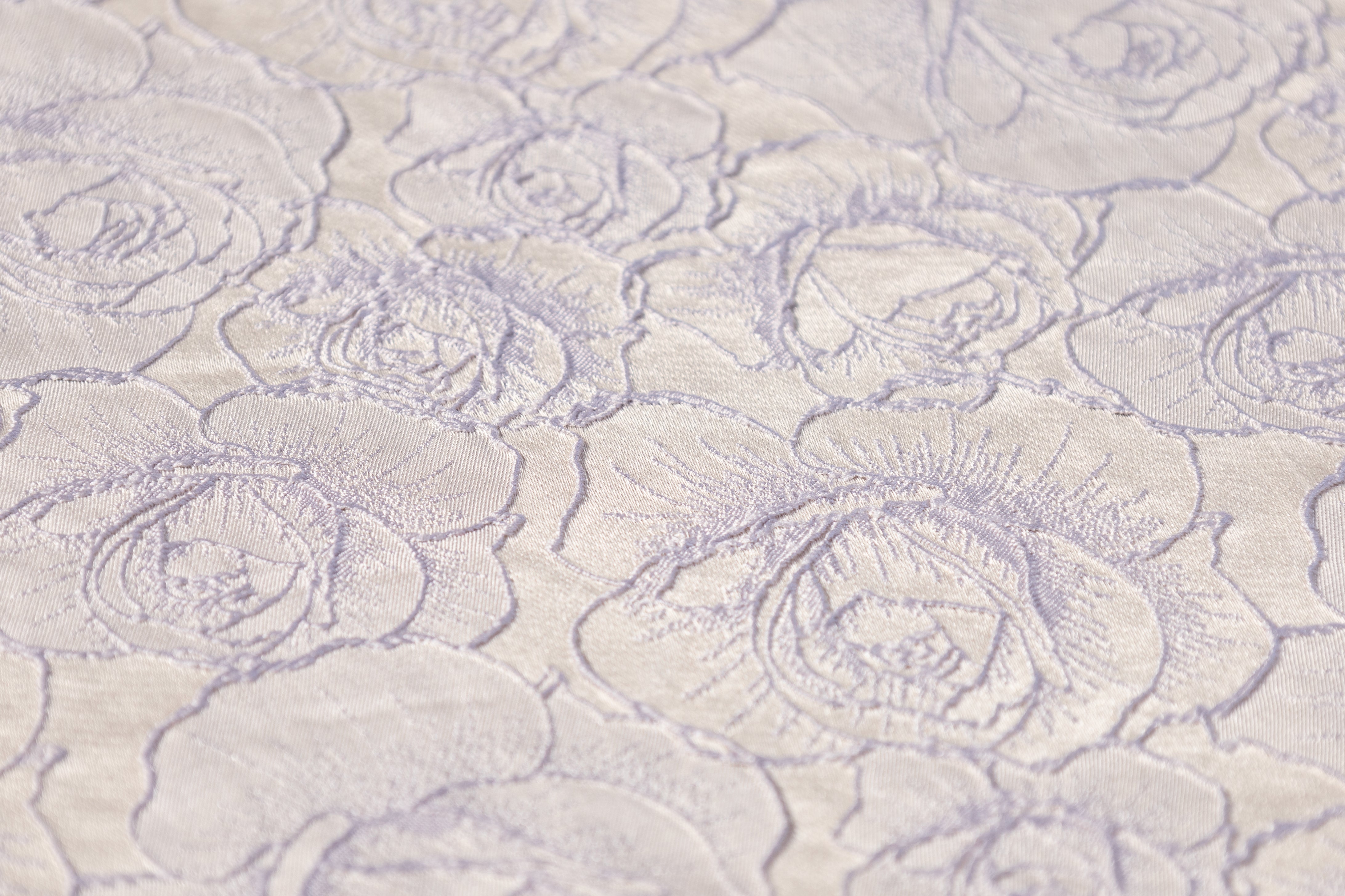 Rose Floral Brocade - Cool Gray