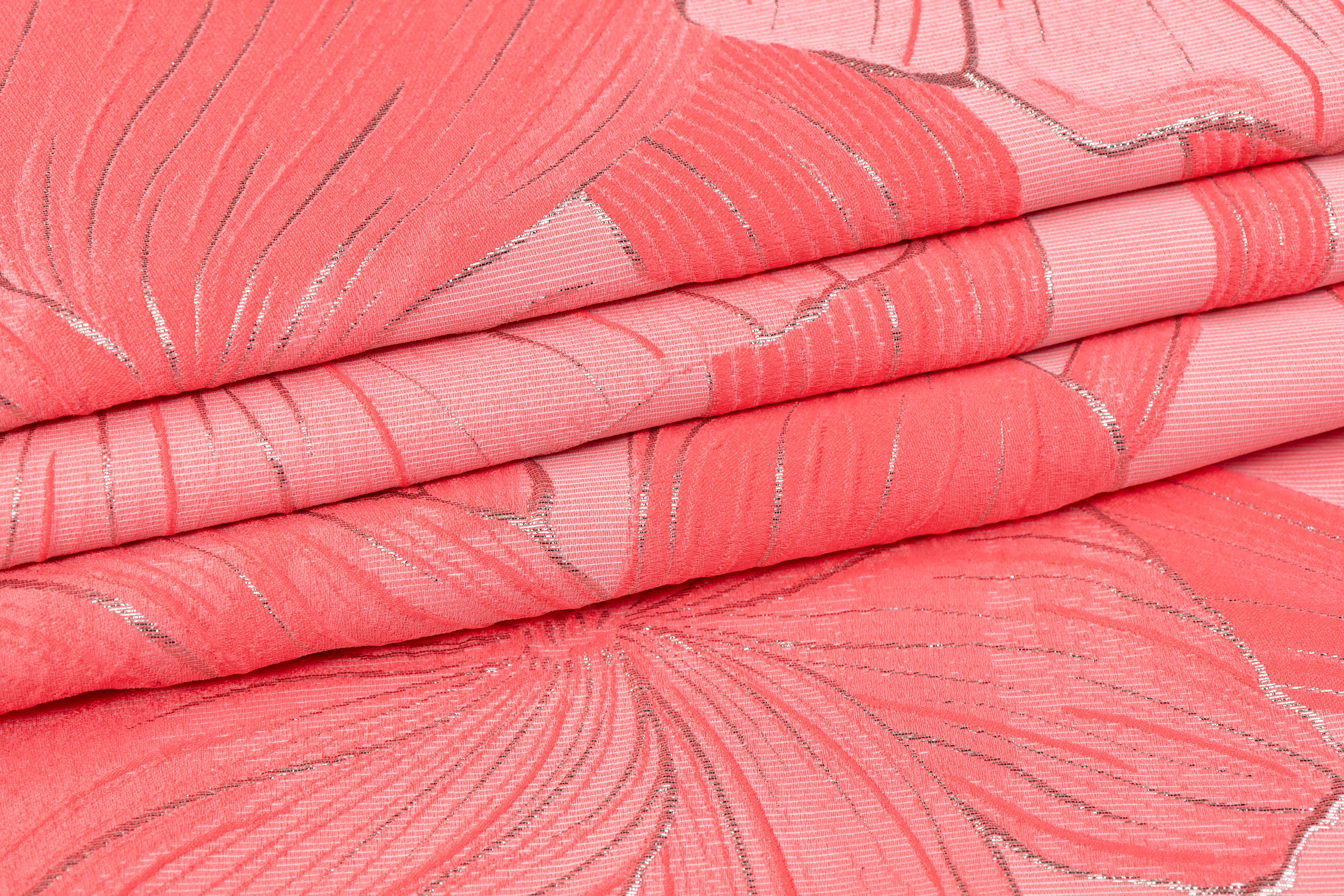 Floral Metallic Italian Cloqué Brocade - Pink