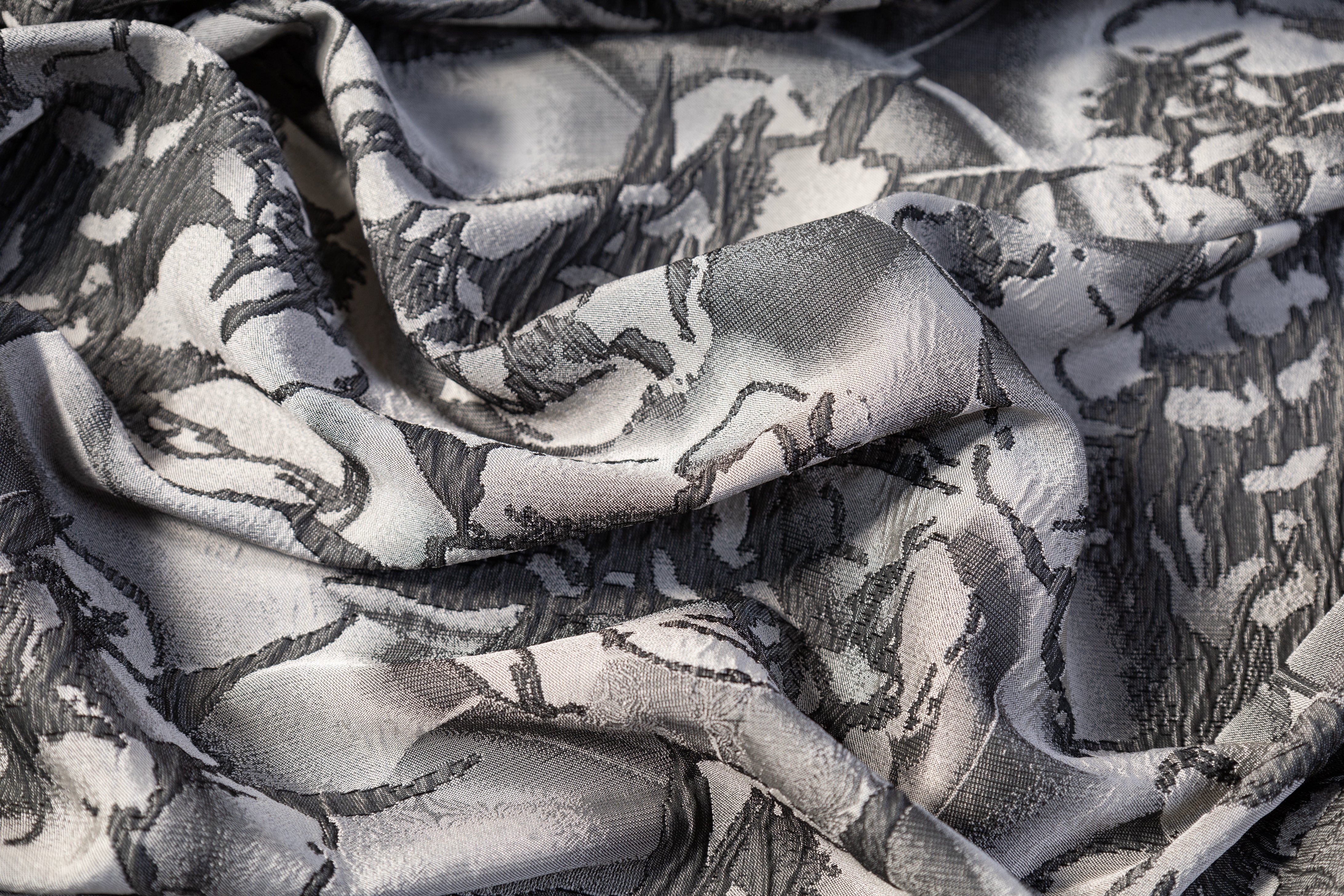 Abstract Crushed Brocade - Gray