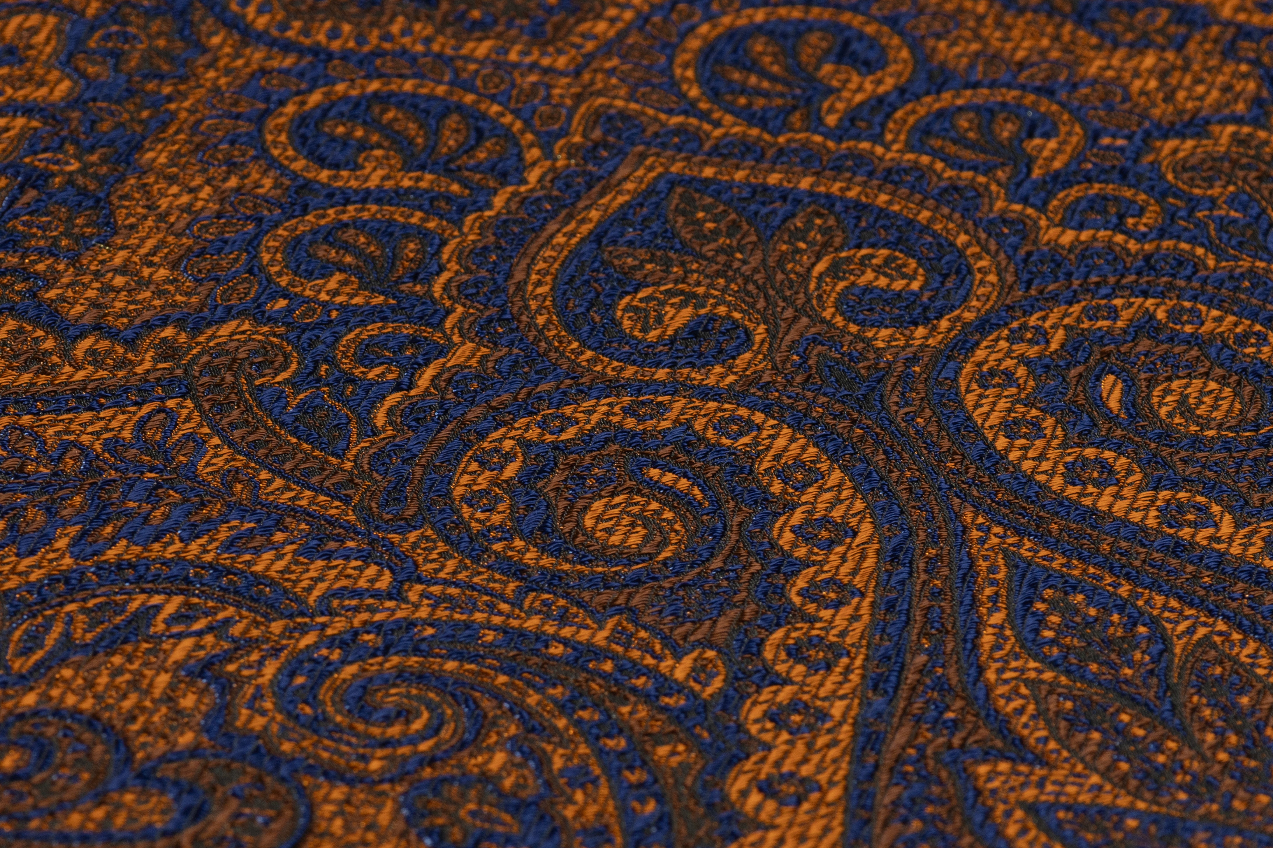 Damask Italian Brocade - Blue / Copper