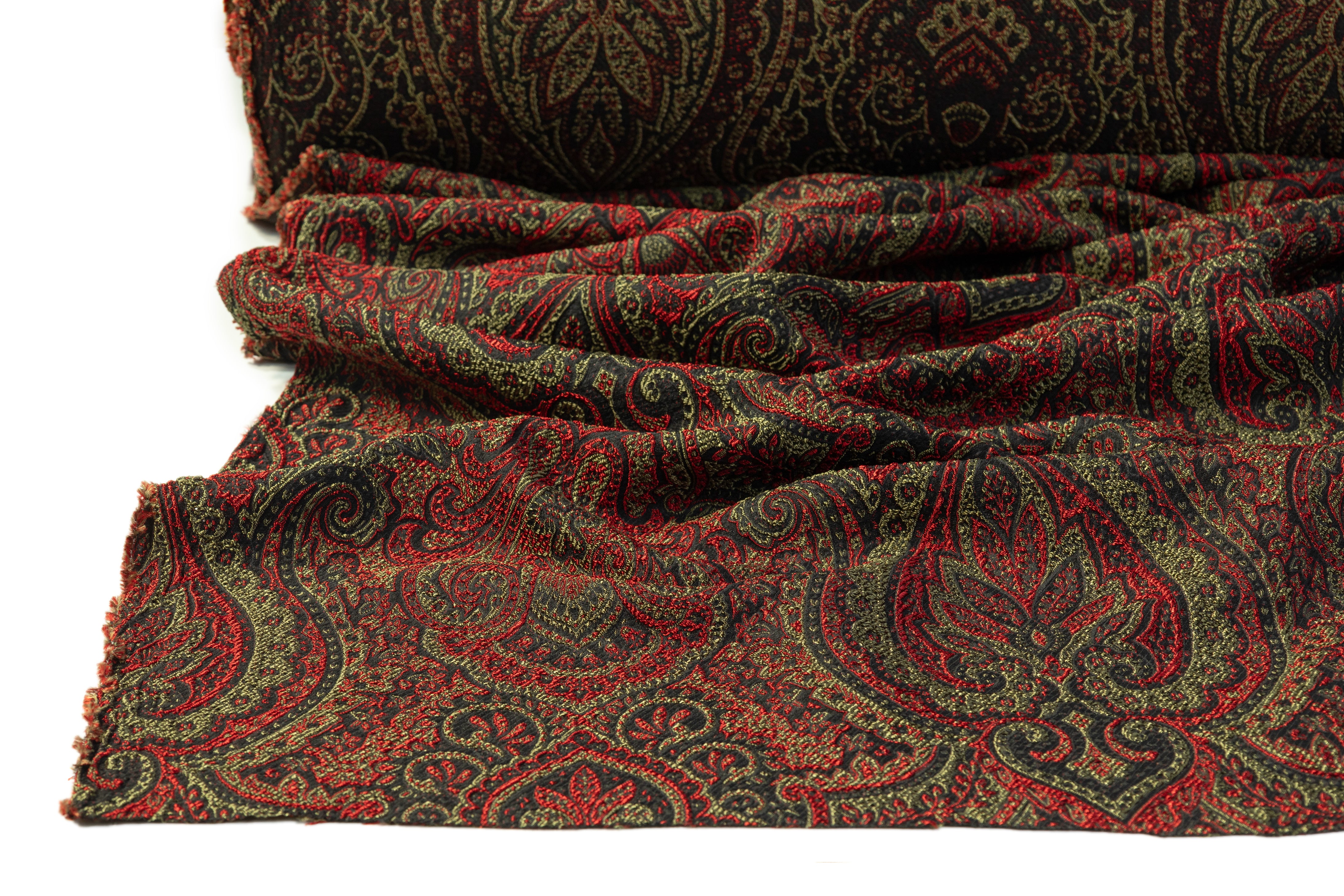 Damask Italian Brocade - Red / Green