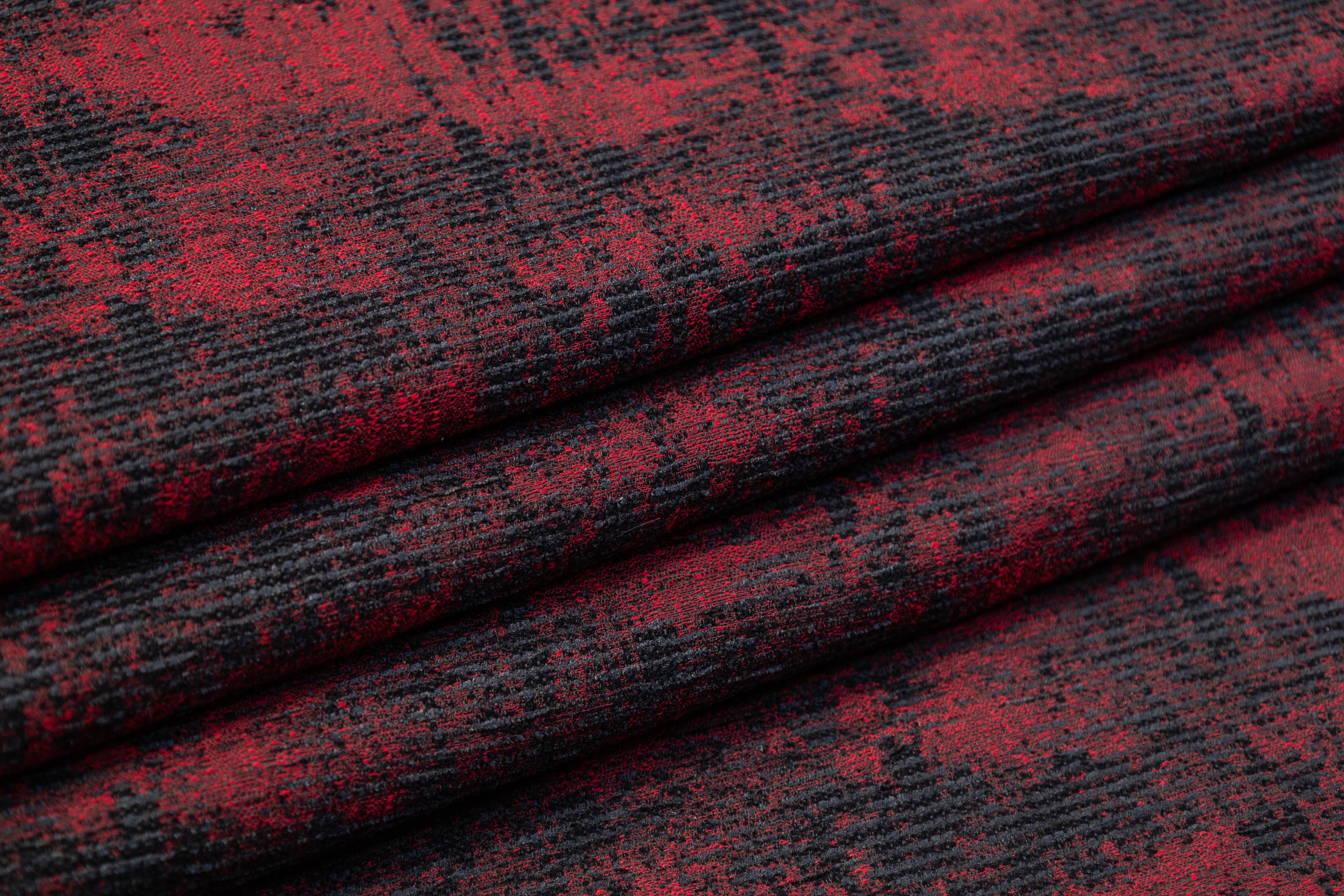 Abstract Brocade - Maroon / Black