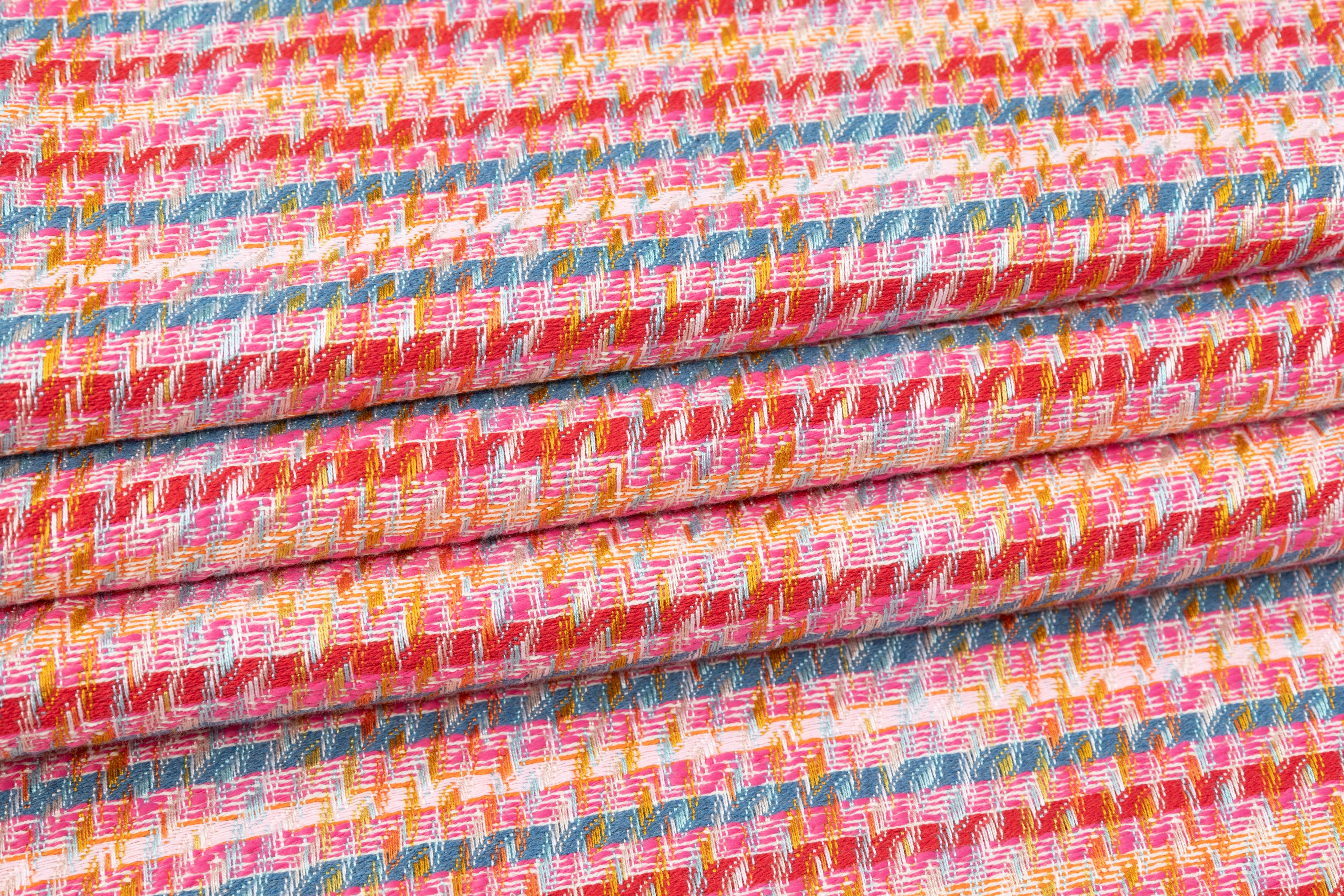 Italian Cotton Viscose Blend Tweed - Pink