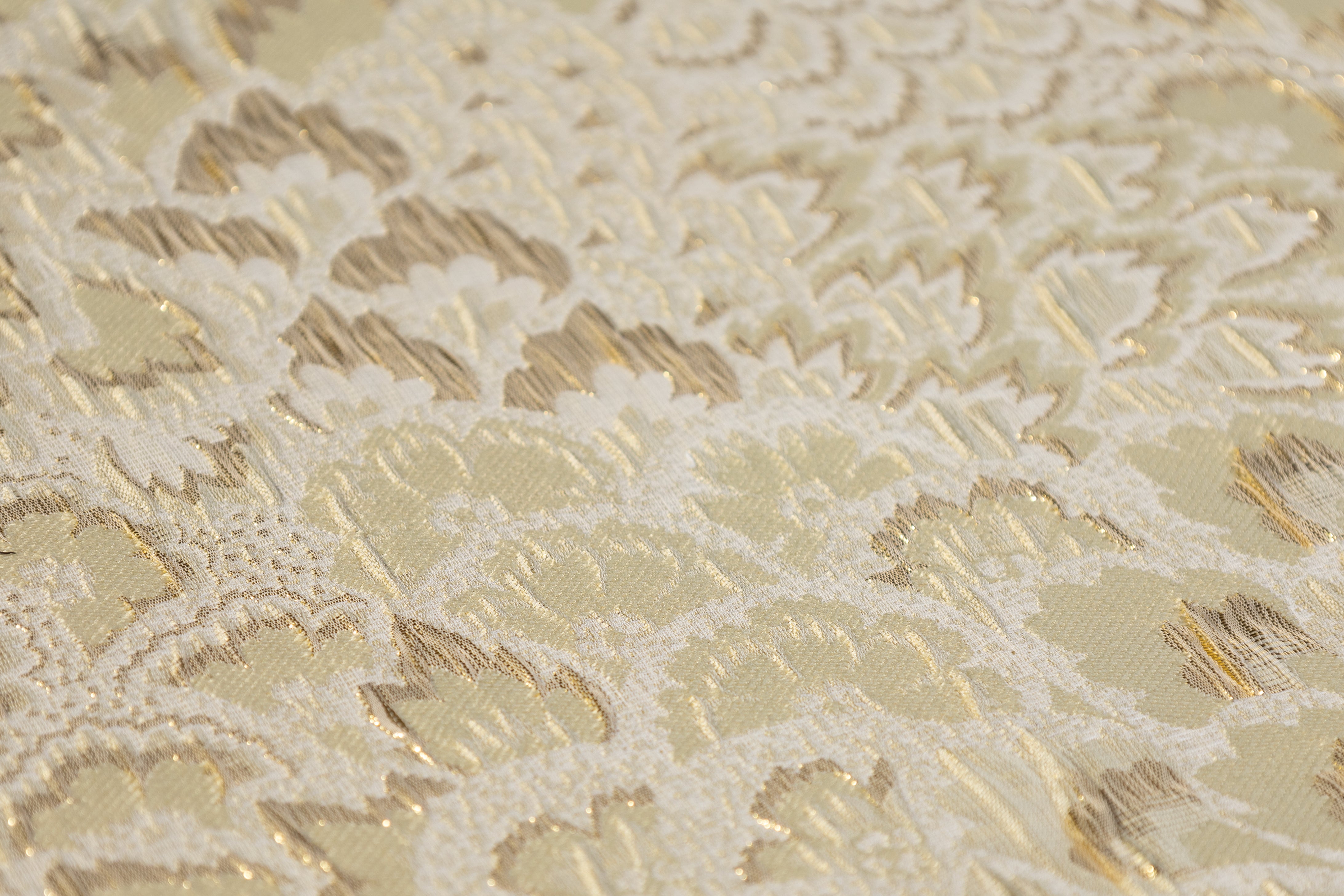 Floral Crushed Metallic Brocade - Gold
