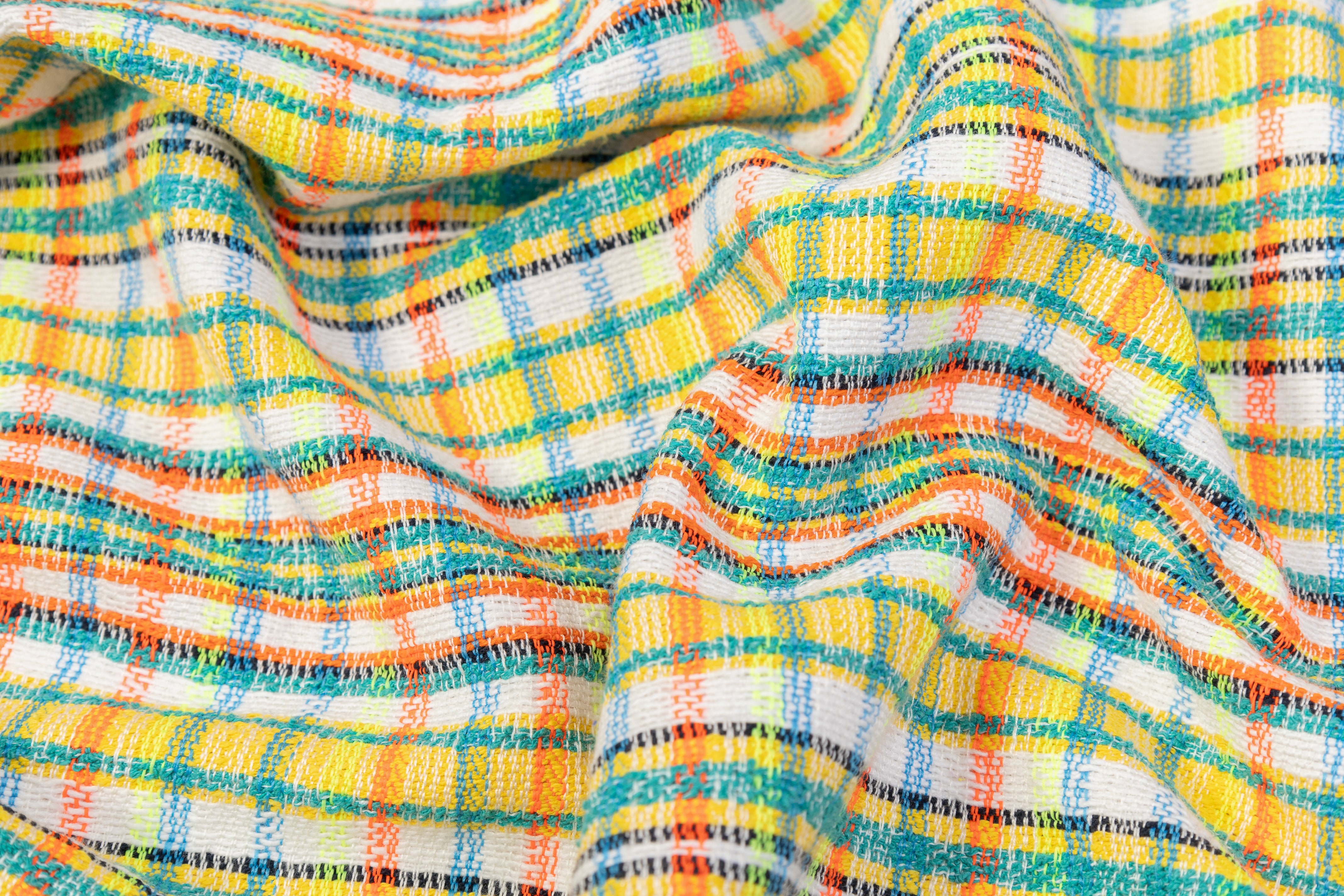 Italian Cotton Viscose Blend Tweed - Multicolor