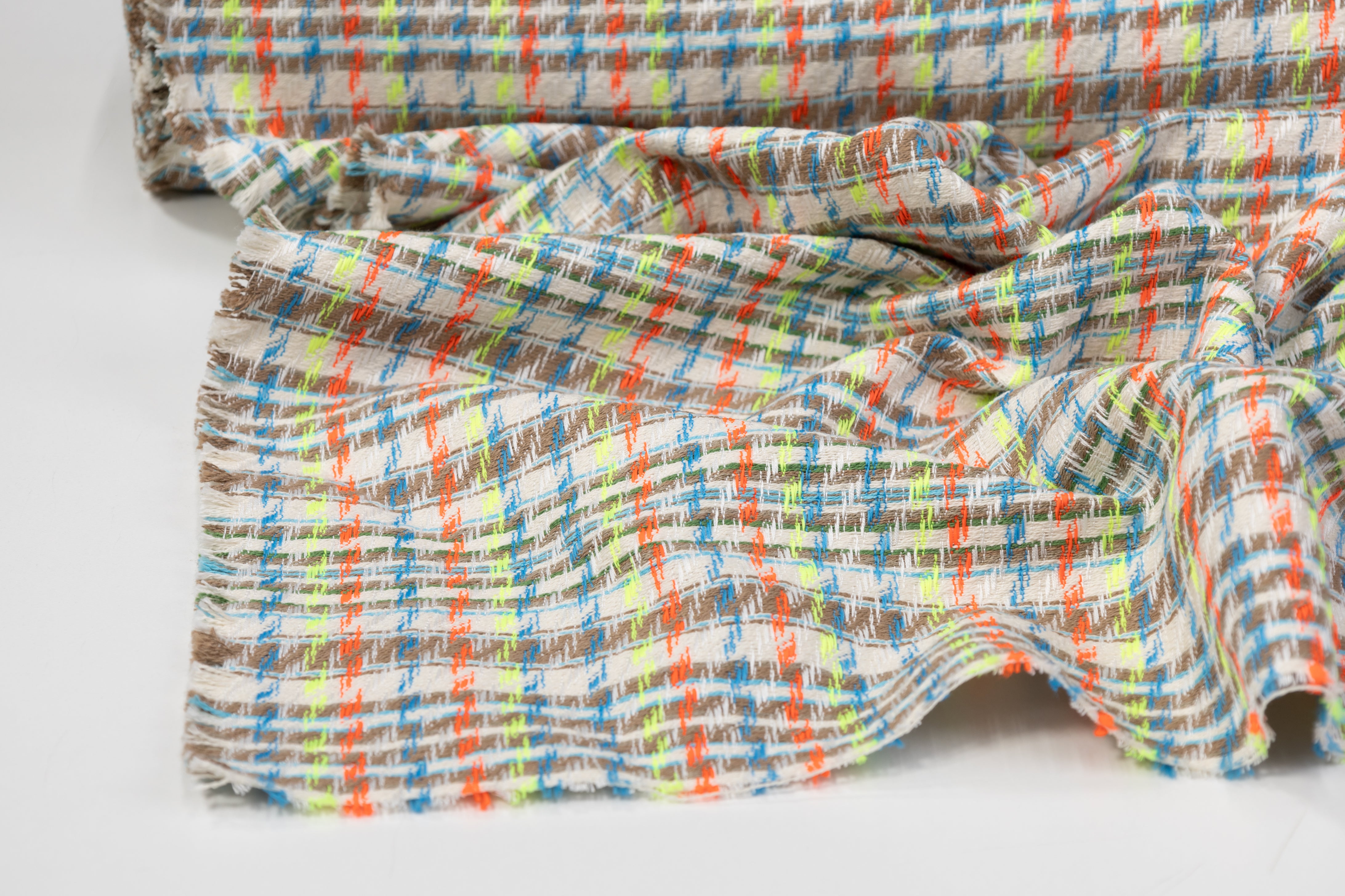 Italian Cotton Viscose Blend Tweed - Multicolor