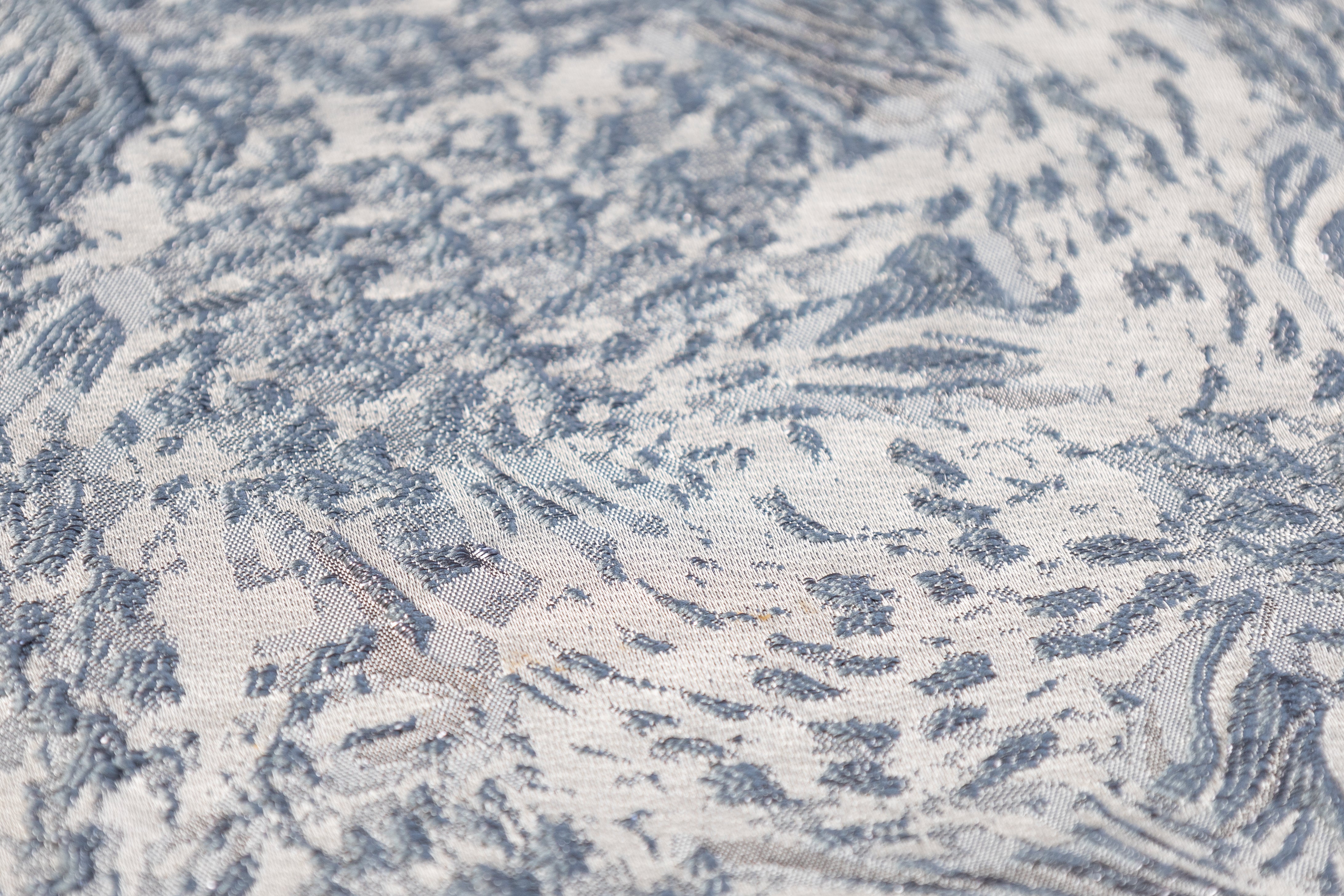 Abstract Metallic Cloqué Brocade - Blue Gray