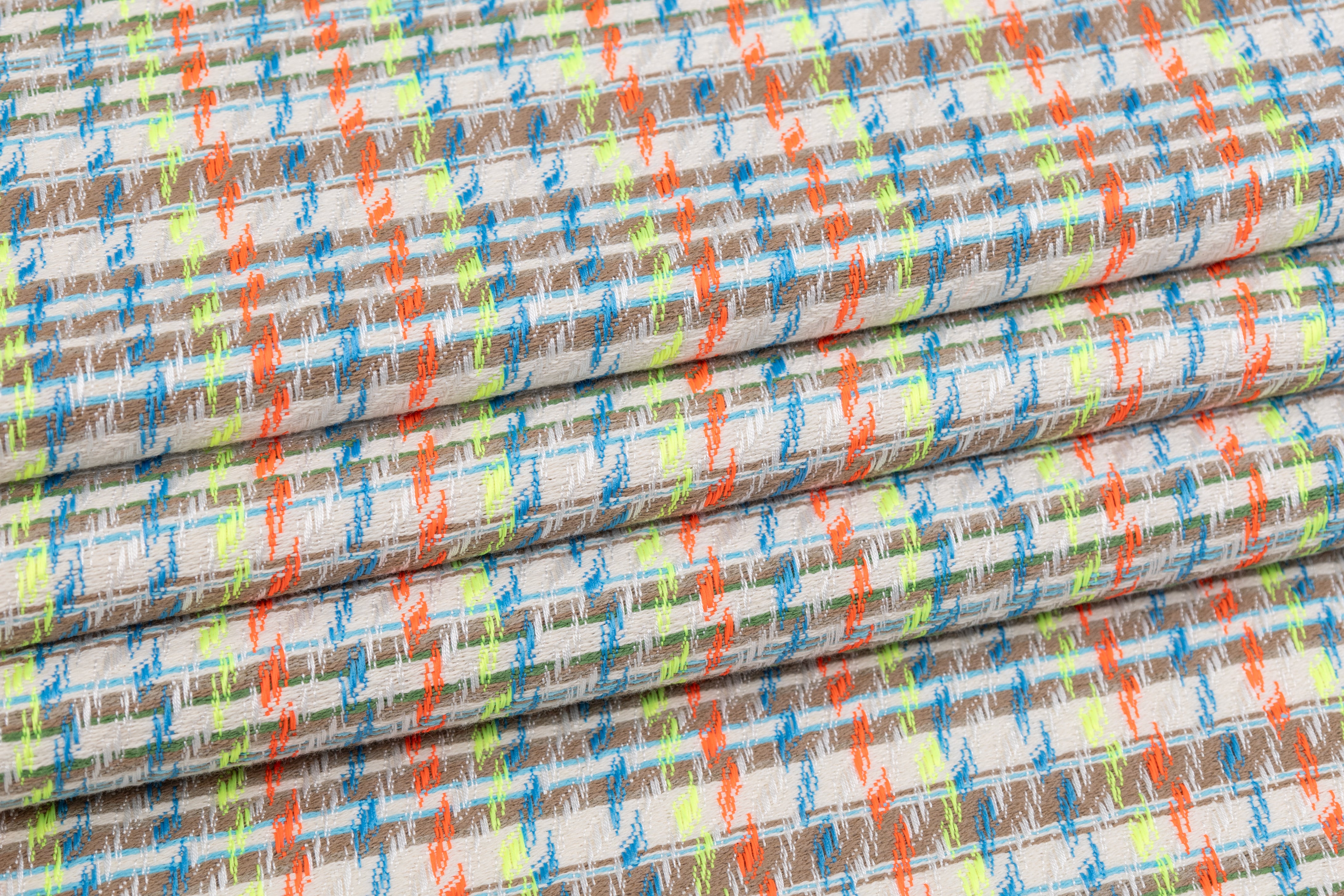 Italian Cotton Viscose Blend Tweed - Multicolor