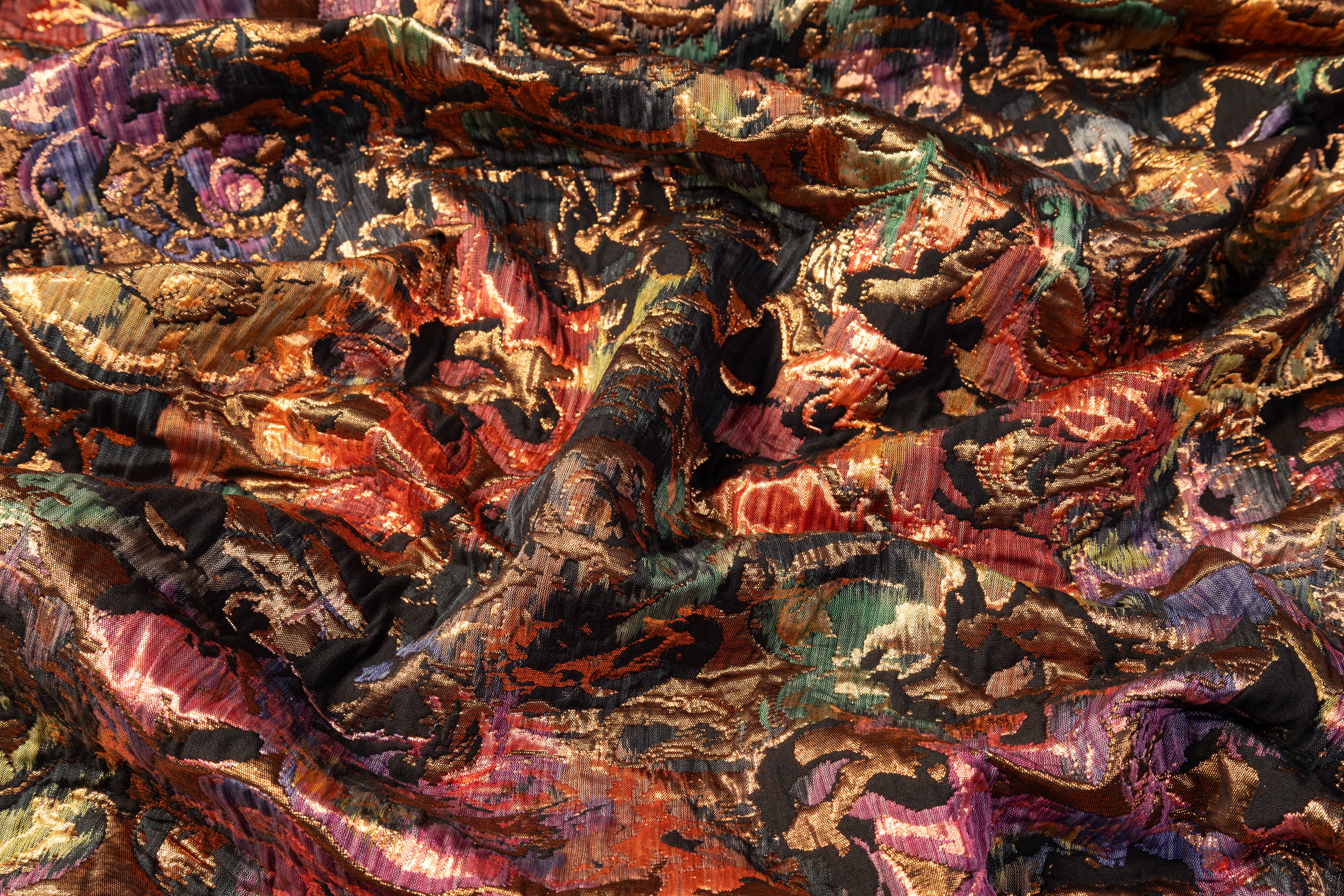 Abstract Metallic Italian Chiné Brocade - Multicolor