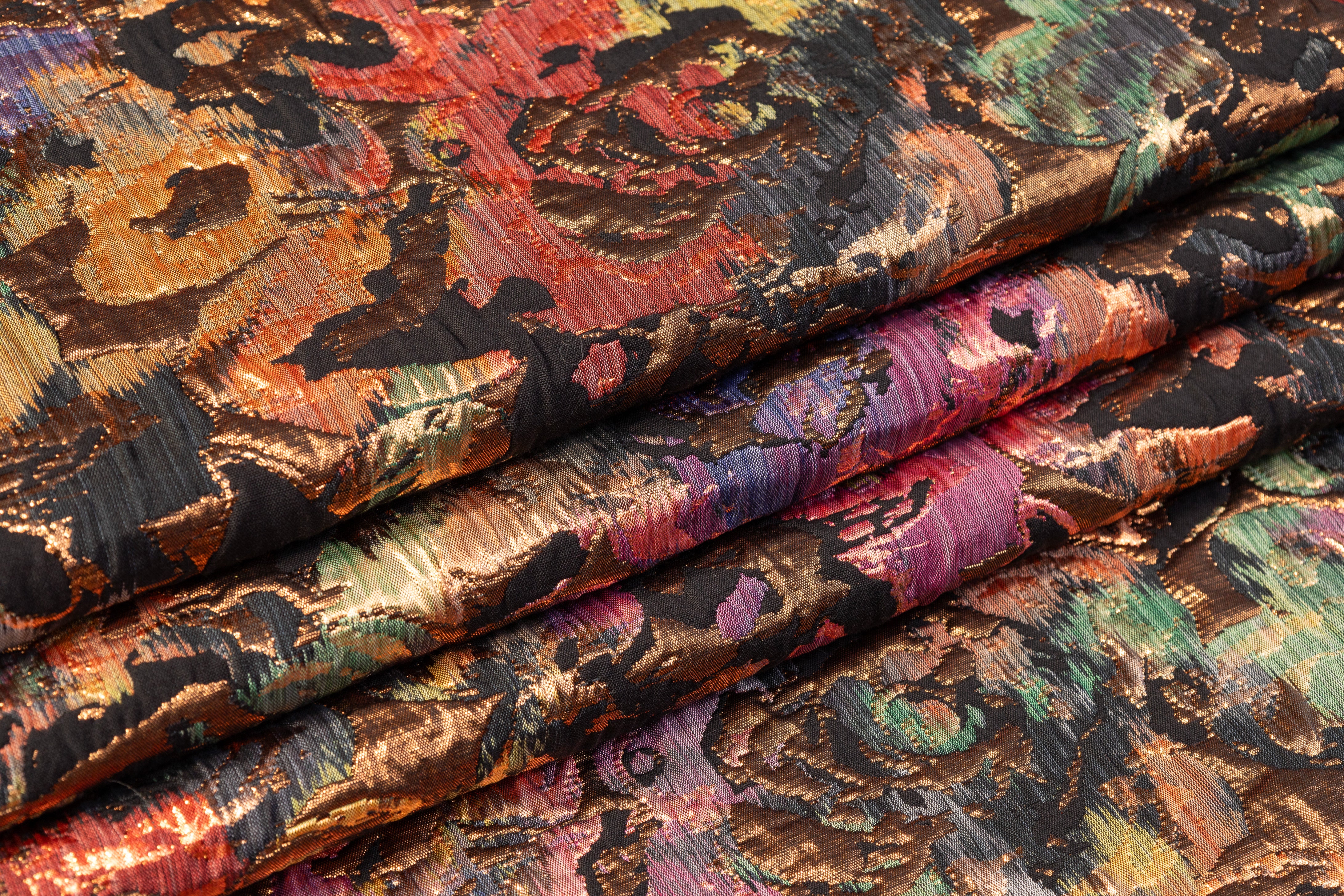 Abstract Metallic Italian Chiné Brocade - Multicolor