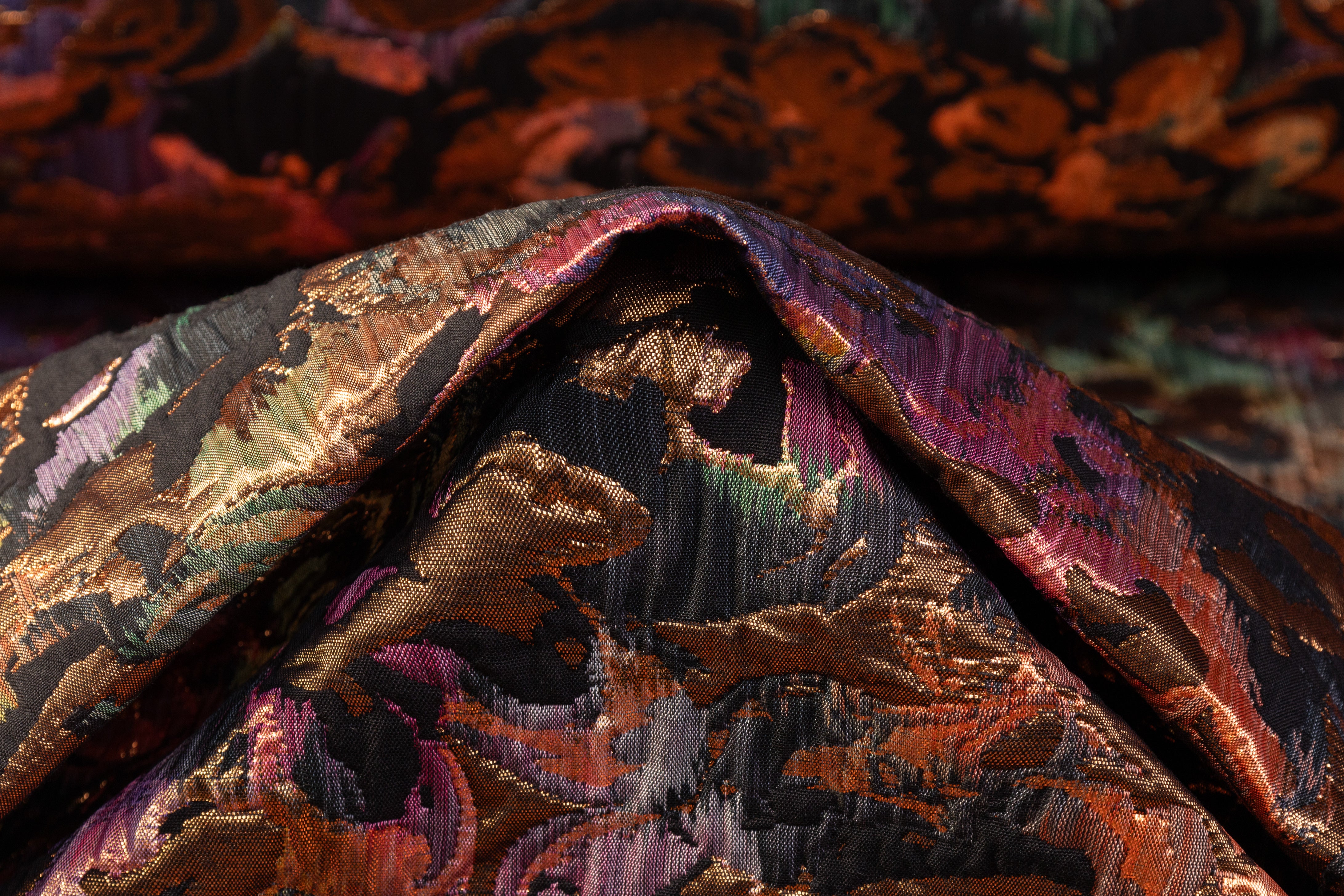 Abstract Metallic Italian Chiné Brocade - Multicolor