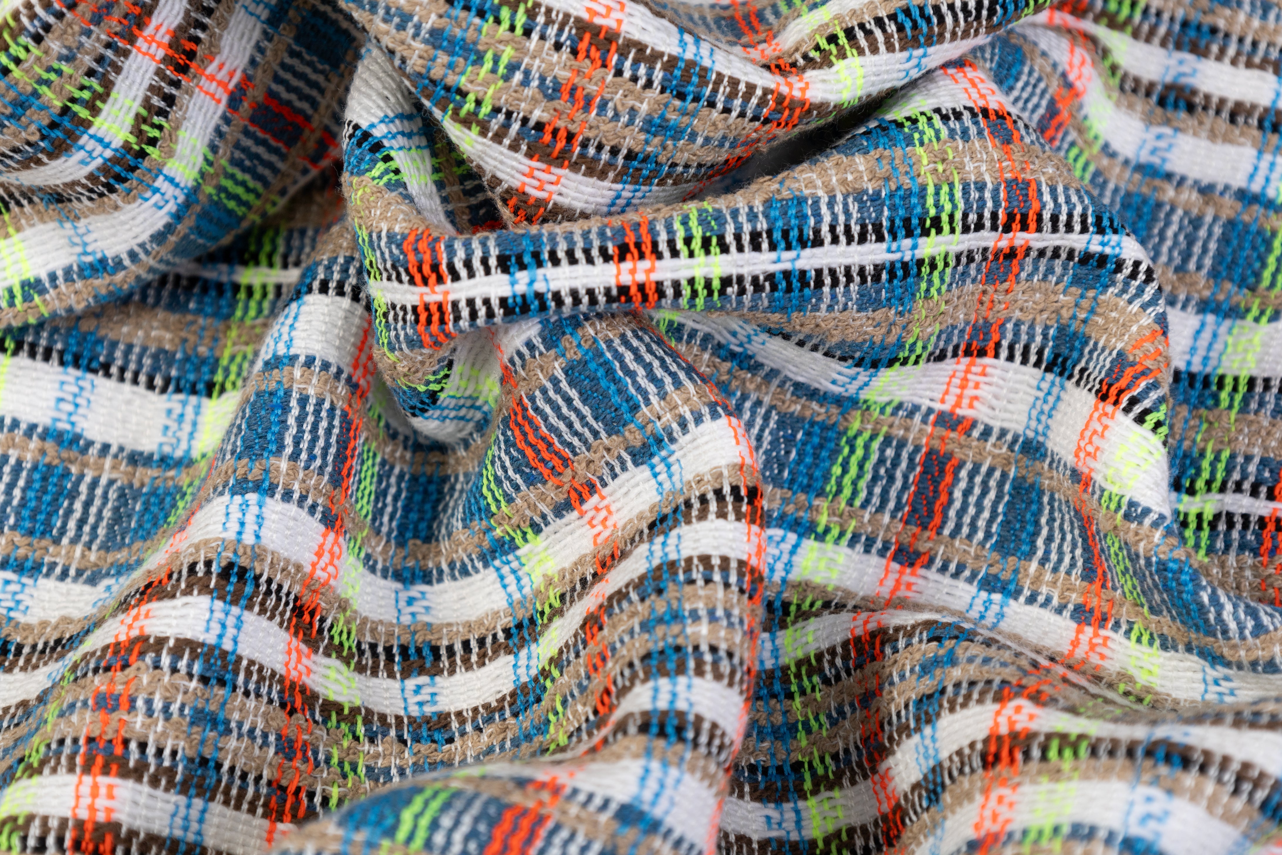 Italian Cotton Viscose Blend Tweed - Multicolor