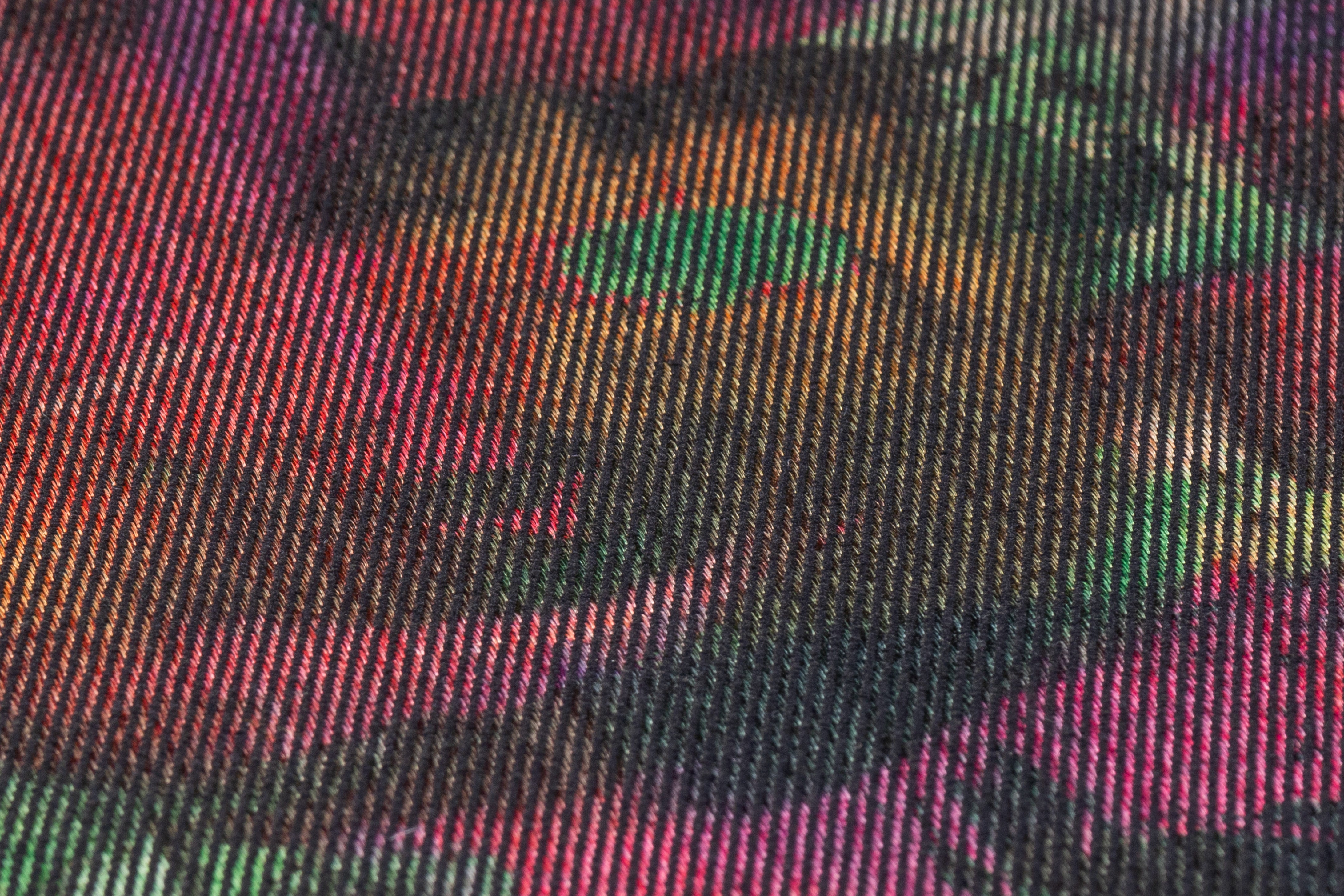 Abstract Italian Chiné Twill - Fuchsia / Green