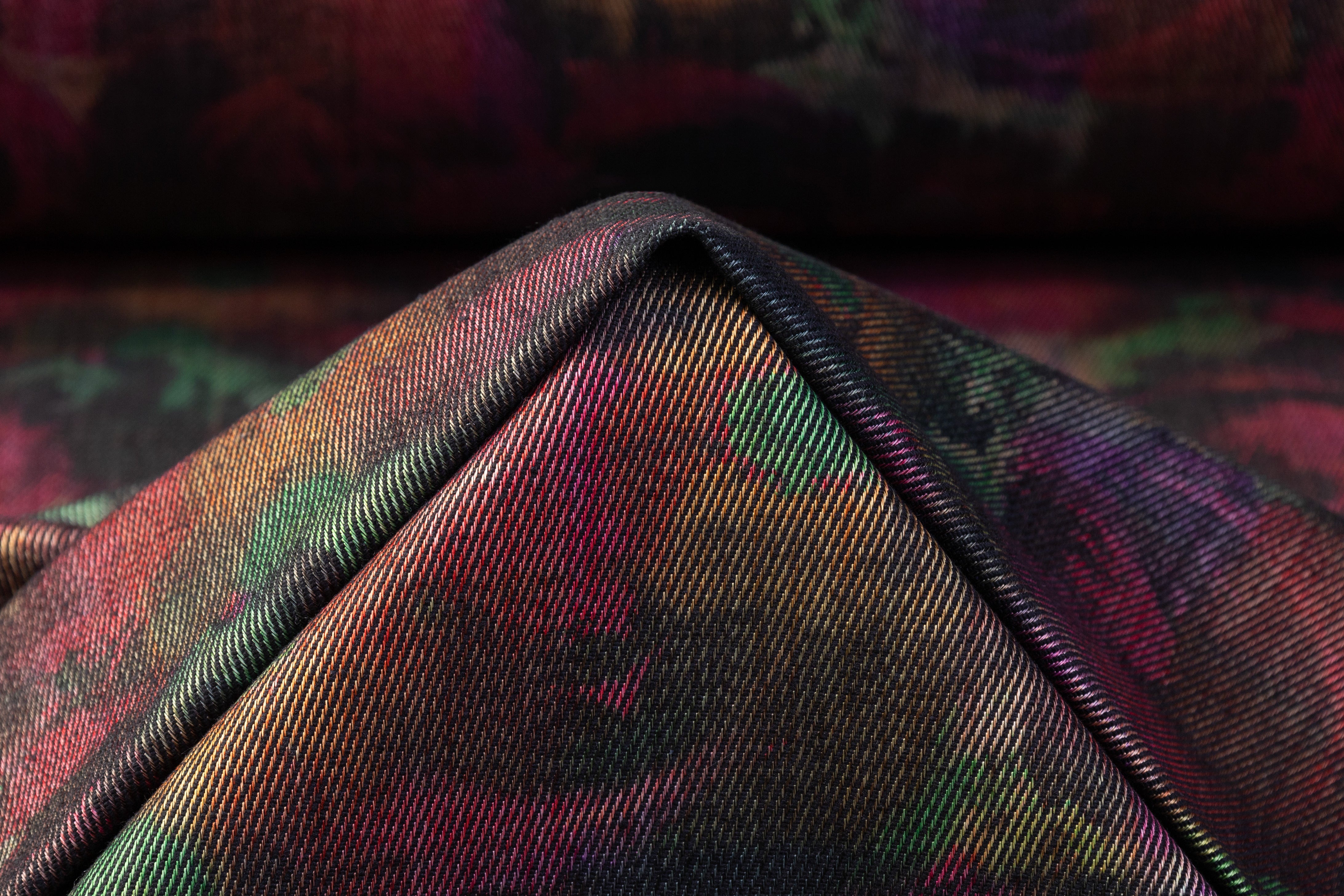 Abstract Italian Chiné Twill - Fuchsia / Green