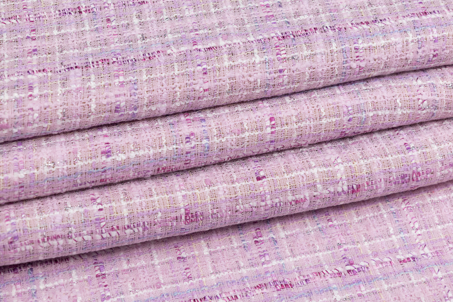 Metallic Cotton Blend Tweed - Pink