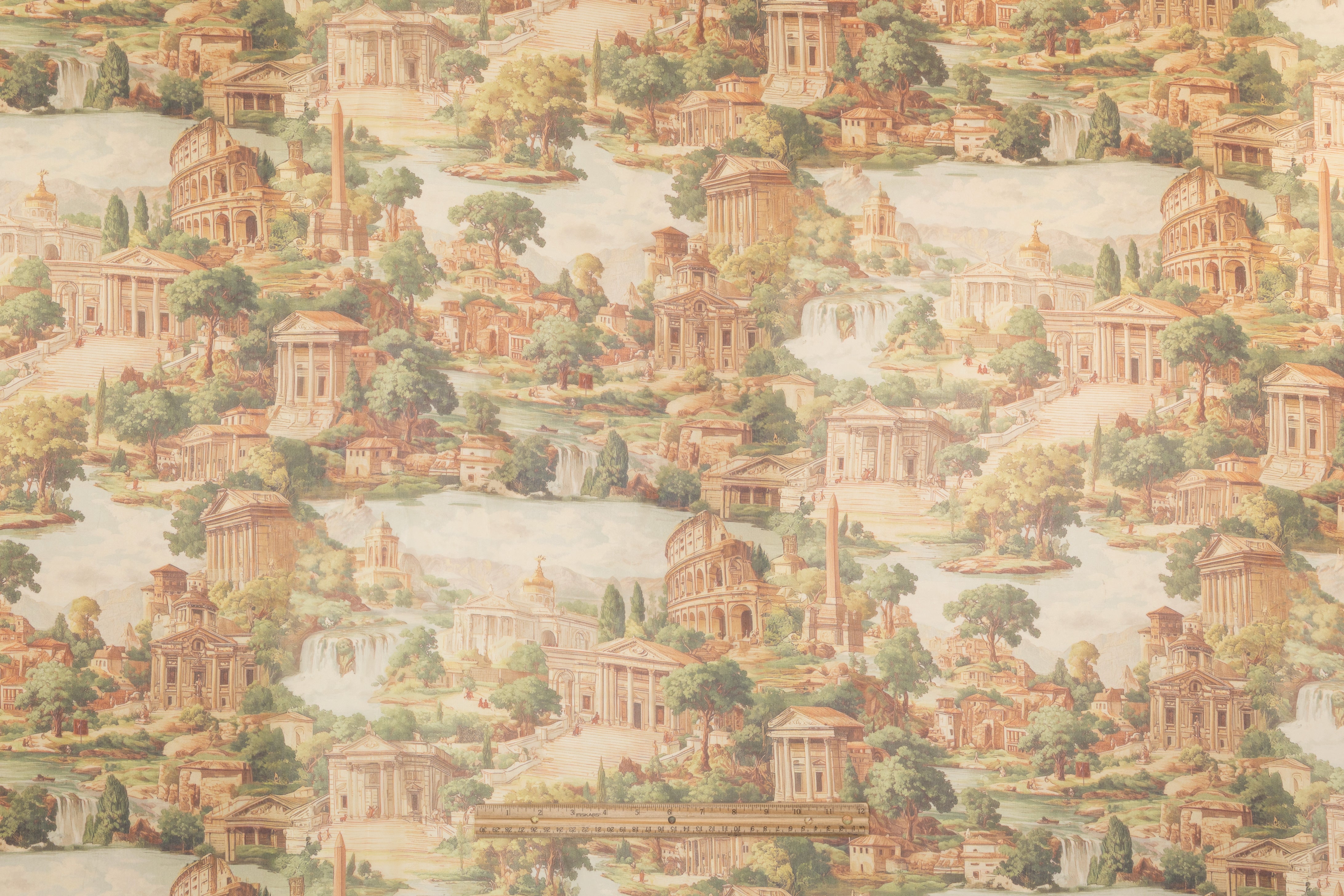 Italian Landscape Toile Silk Chiffon