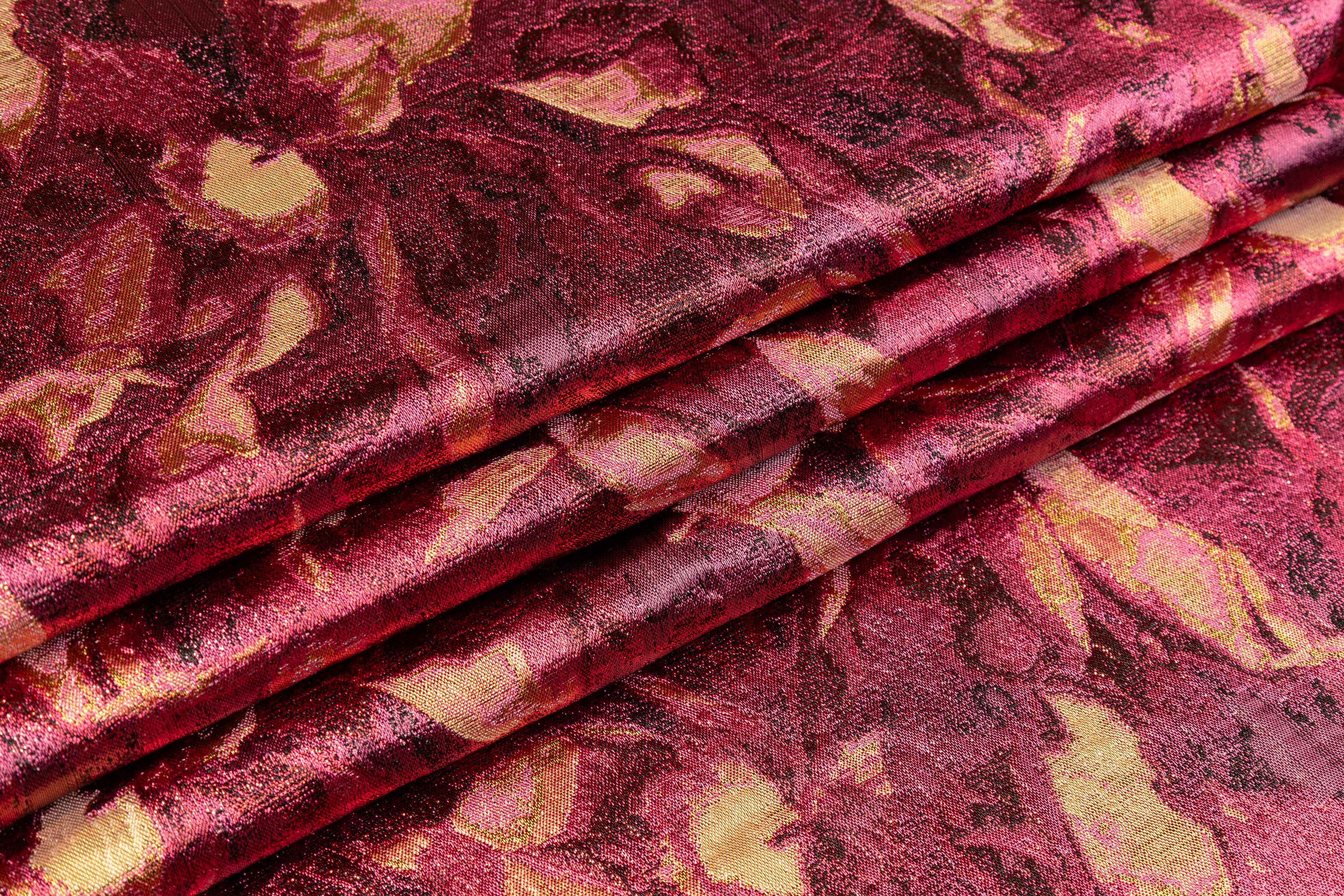 Abstract Metallic Italian Brocade - Pink