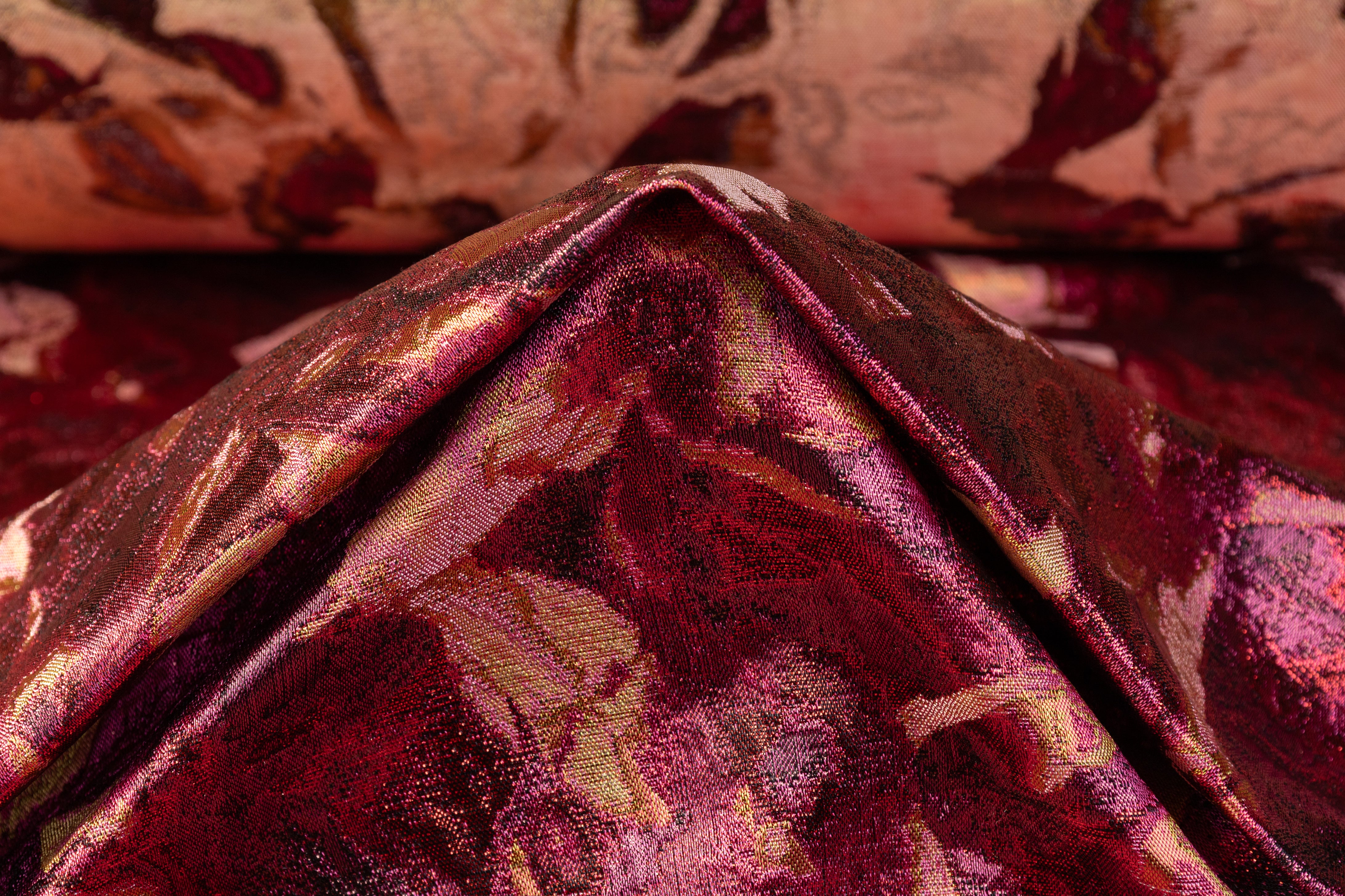Abstract Metallic Italian Brocade - Pink