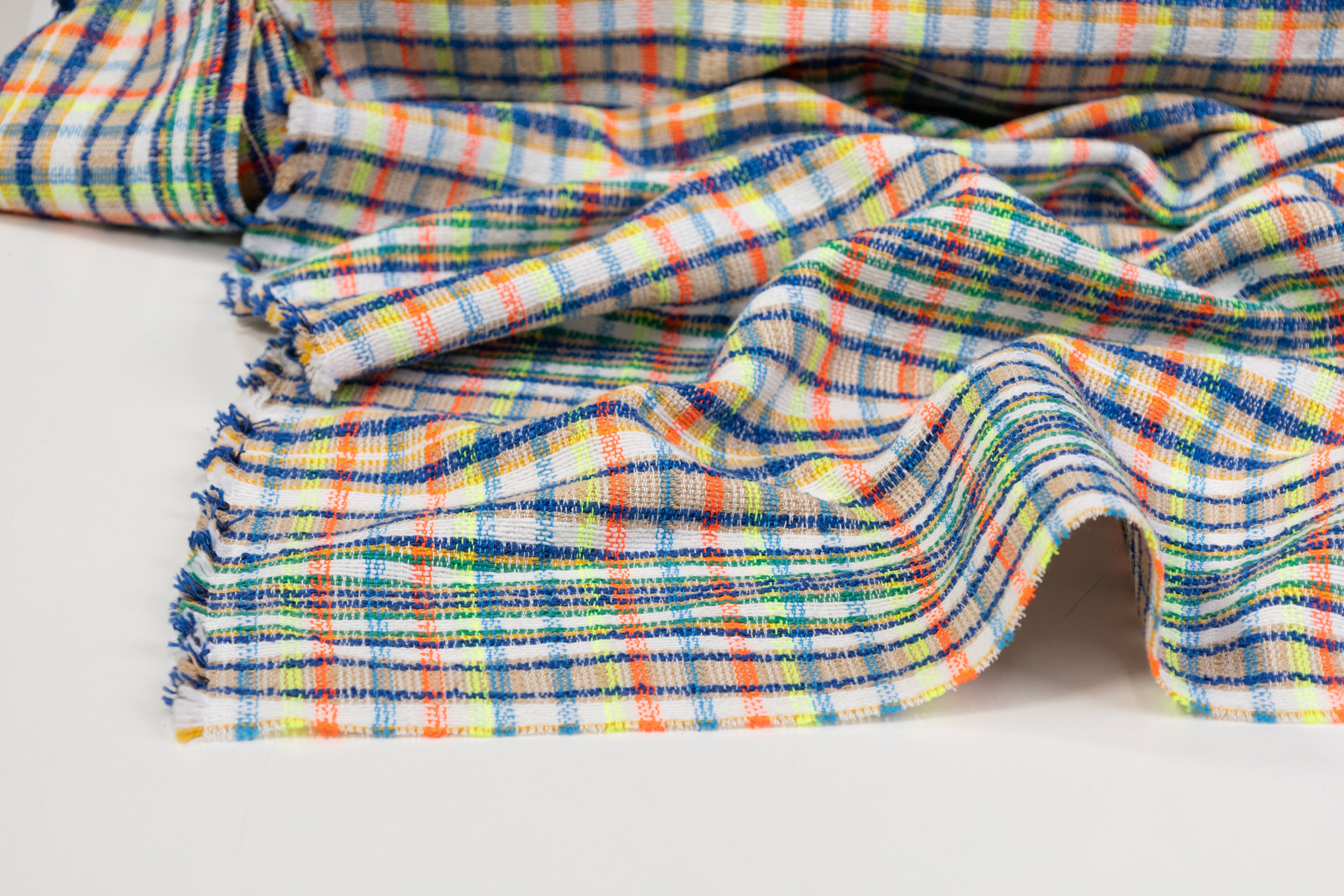 Italian Cotton Viscose Blend Tweed - Multicolor