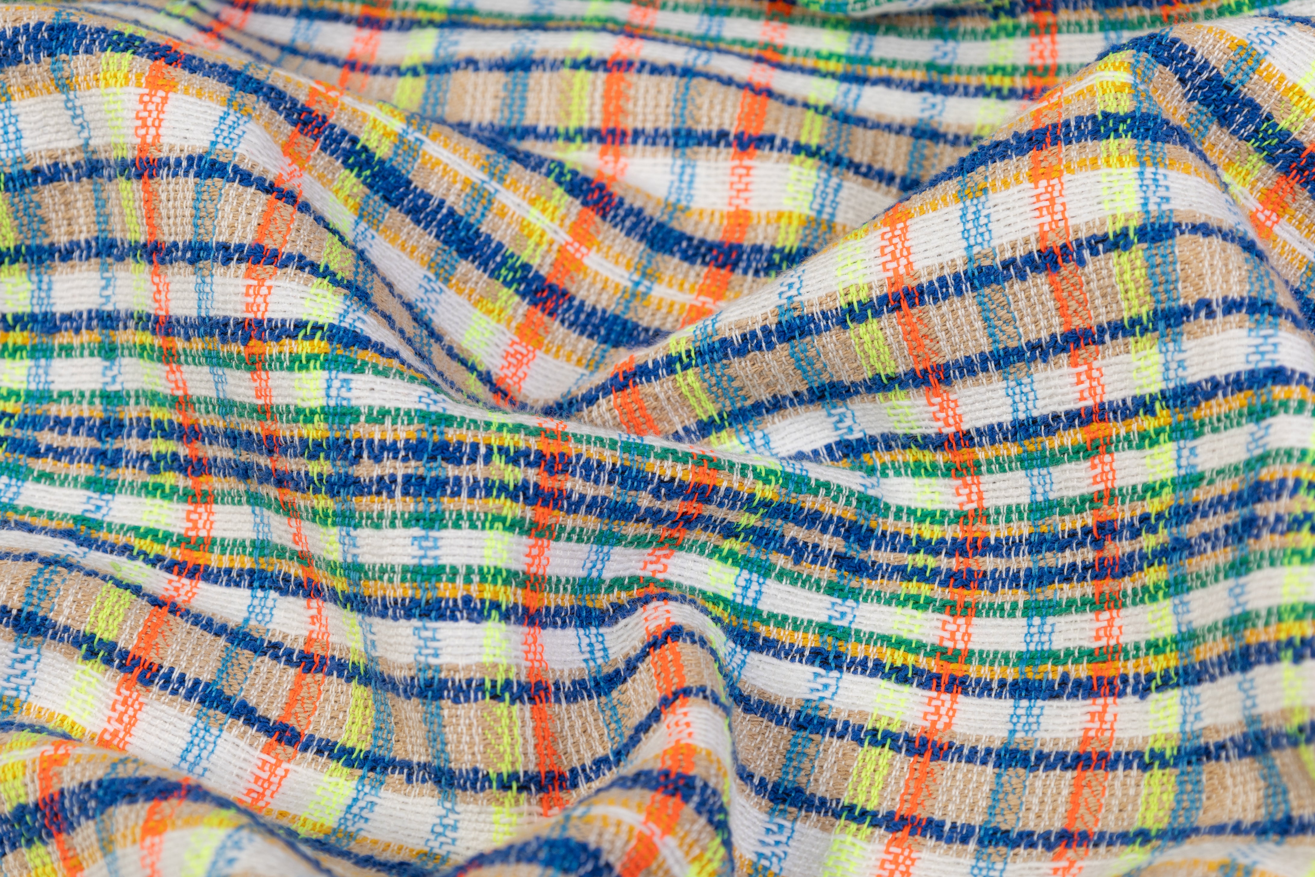 Italian Cotton Viscose Blend Tweed - Multicolor