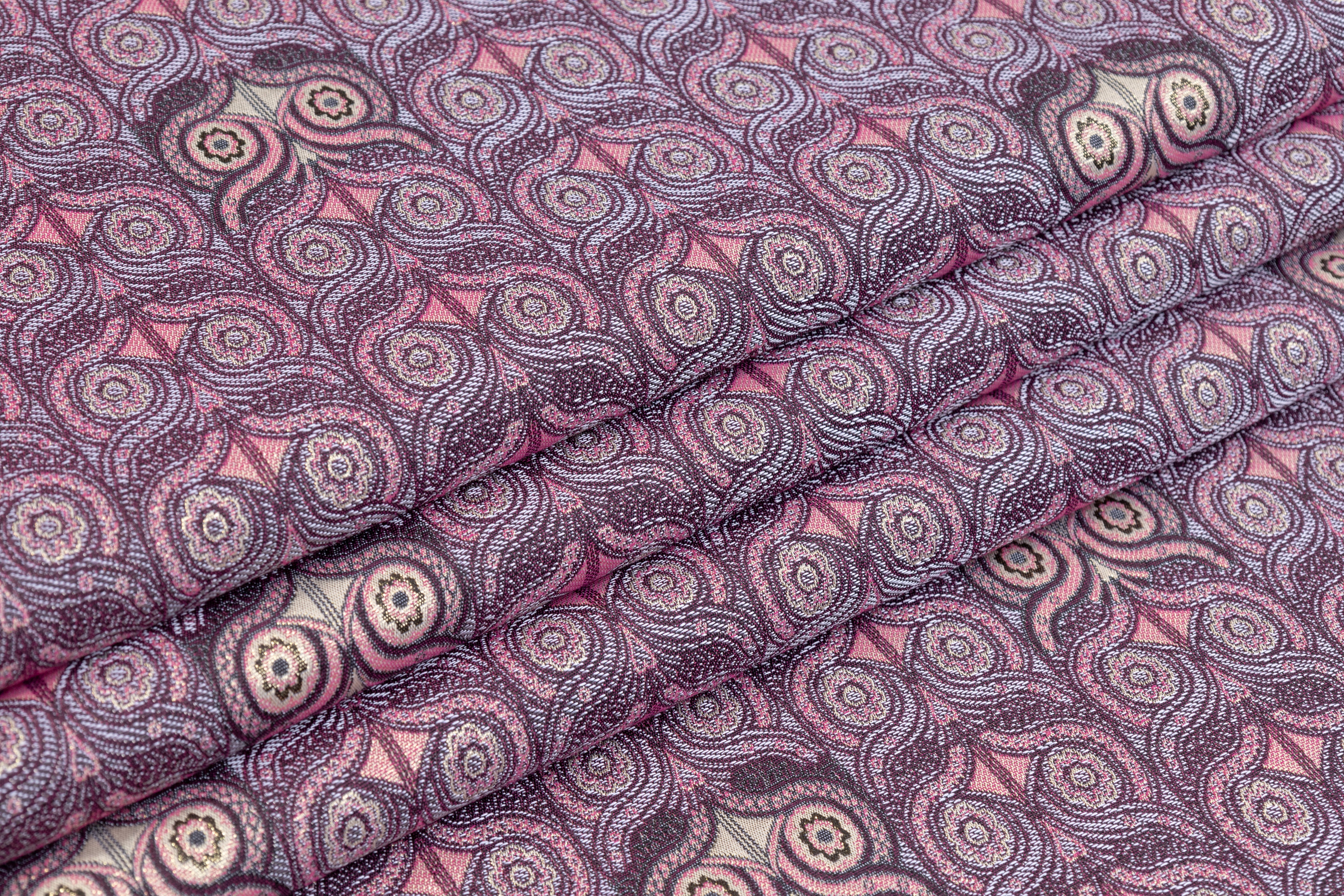 Art Deco Metallic Italian Brocade - Mauve / Gold