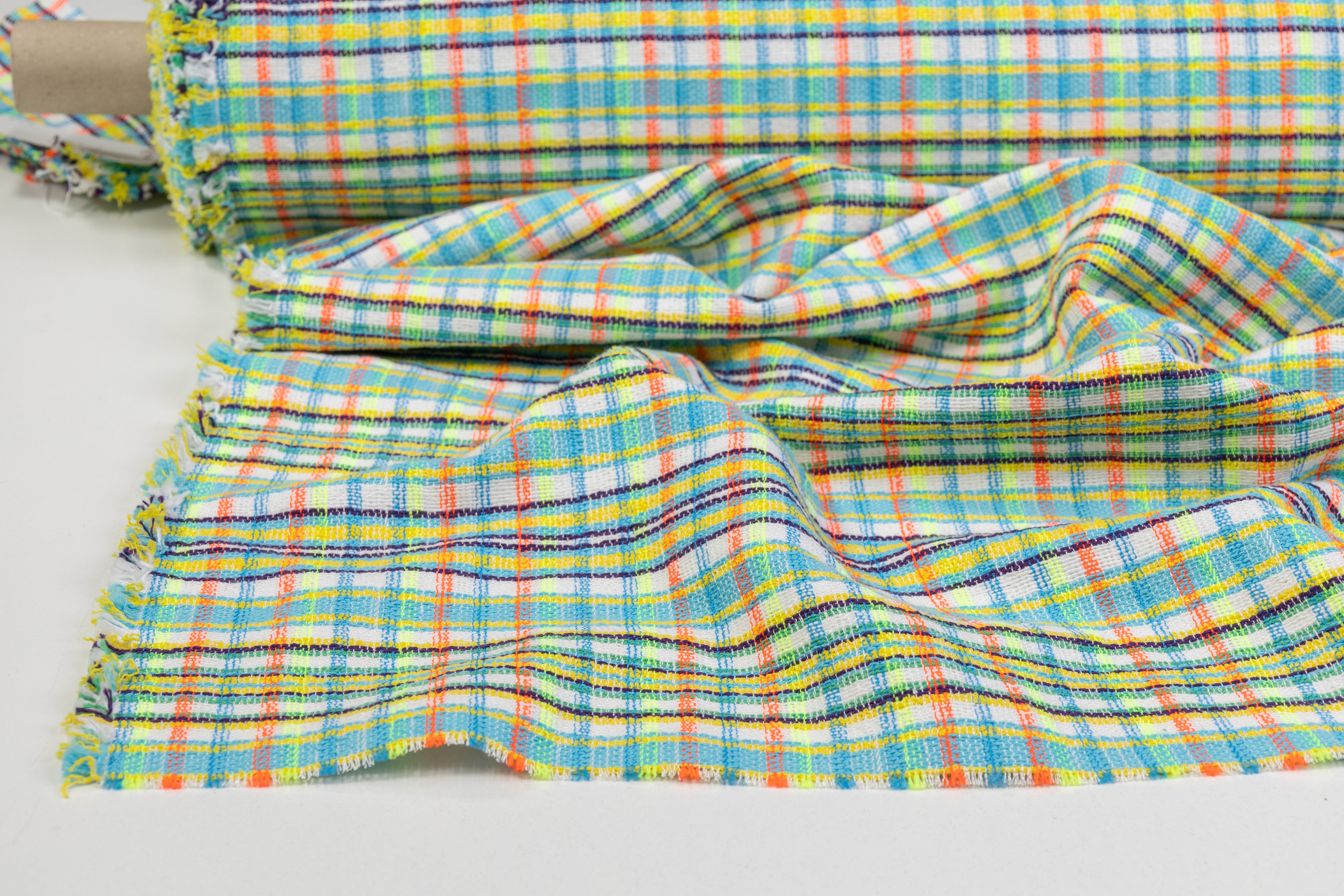 Italian Cotton Viscose Blend Tweed - Multicolor