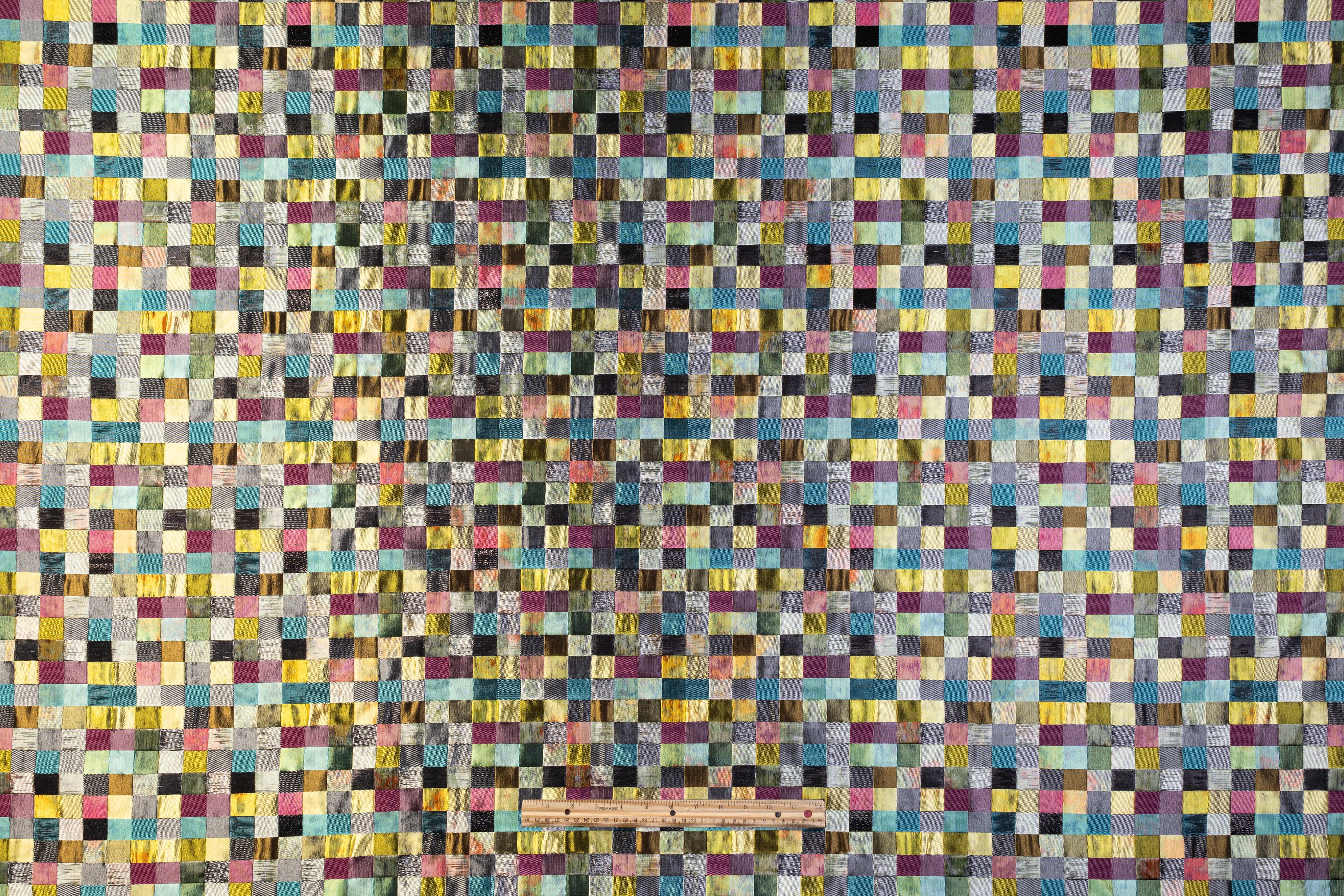 Metallic Geometric Italian Chiné Brocade - Multicolor