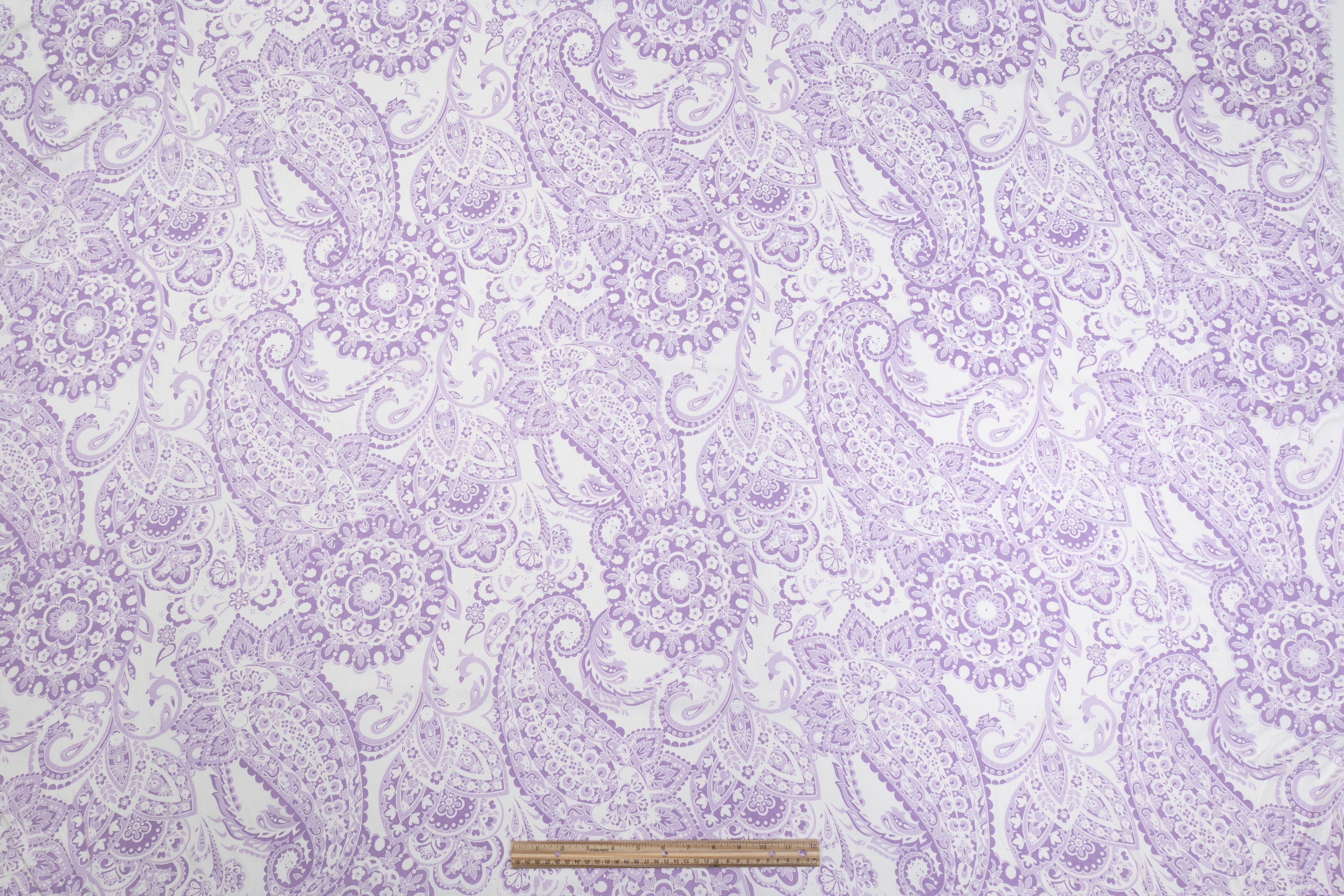 Paisley Printed Italian Linen - Lavender