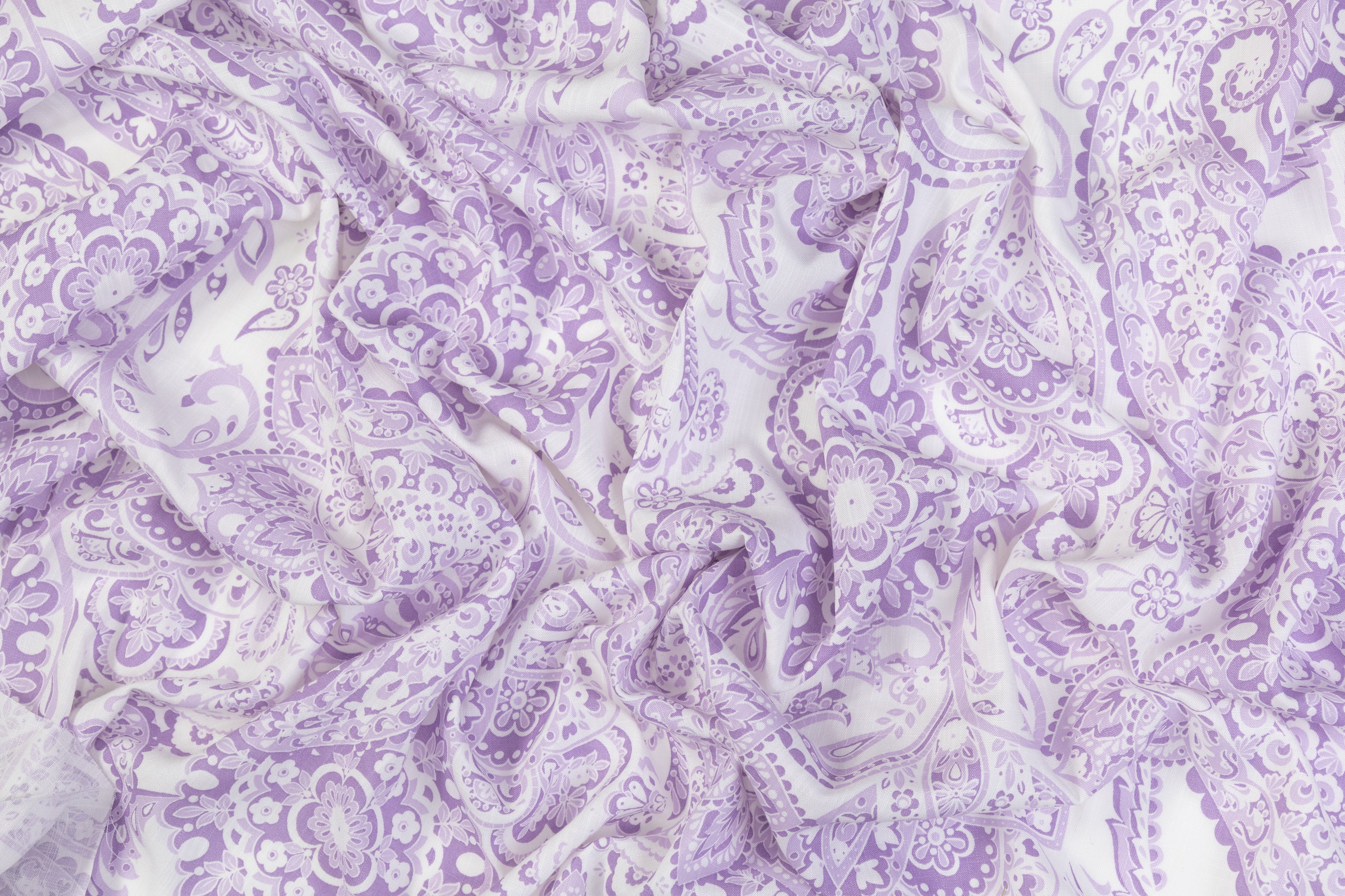 Paisley Printed Italian Linen - Lavender