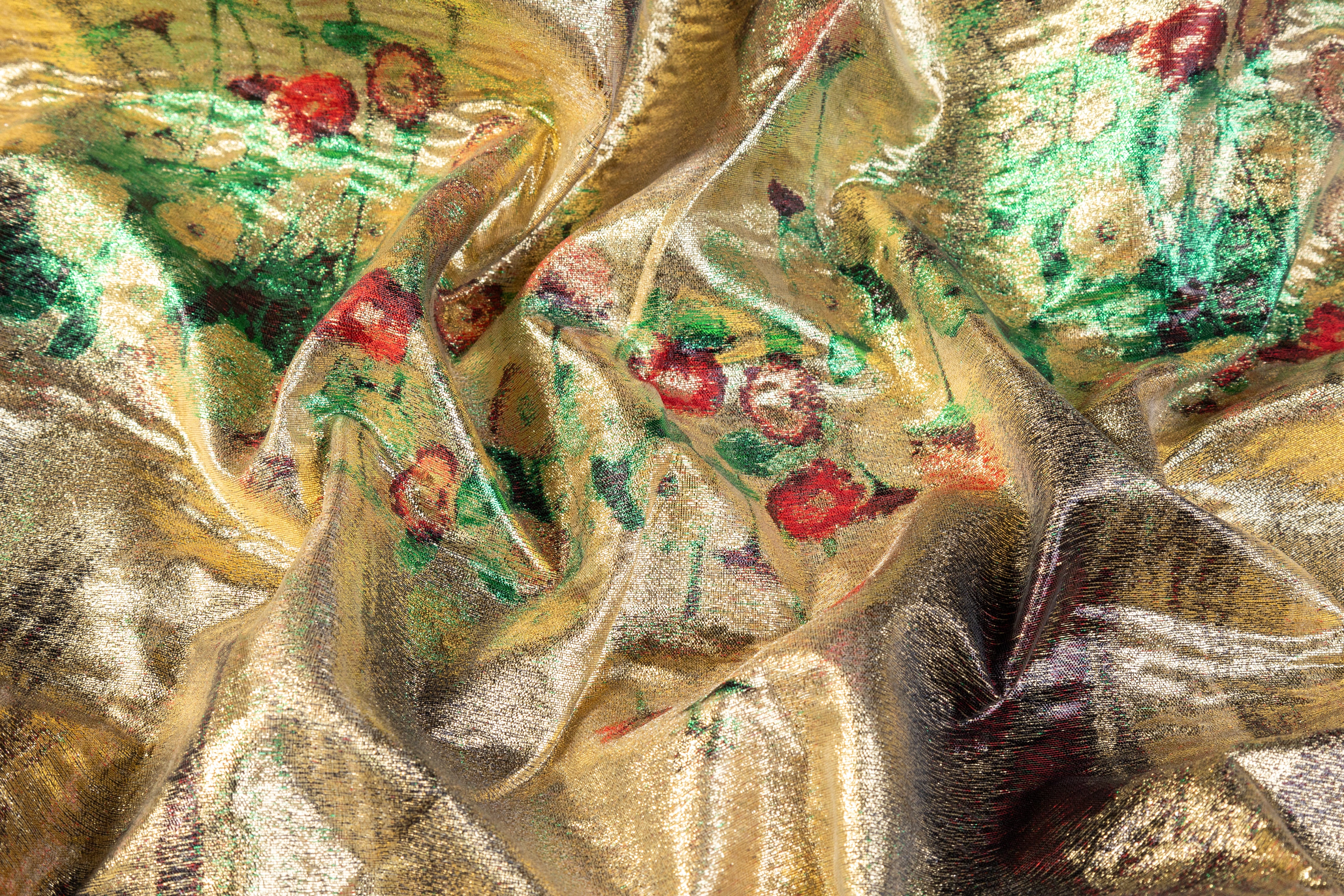 Garden Portrait - Italian Silk Lamé Panel - Gold
