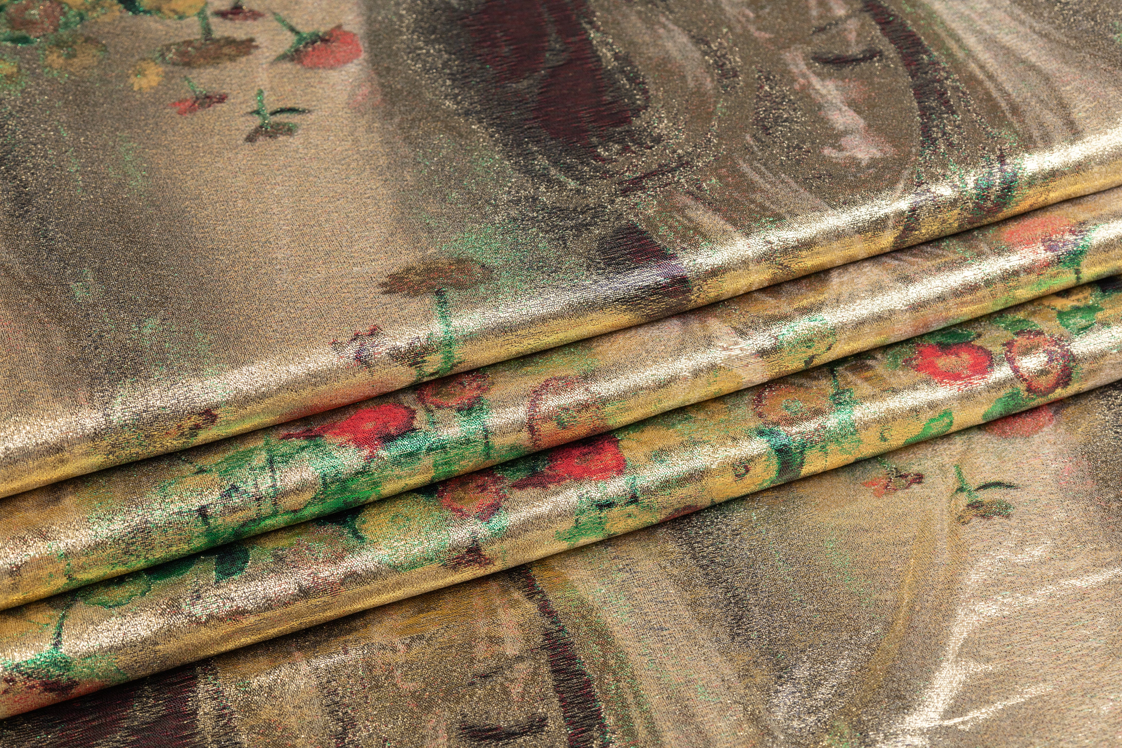 Garden Portrait - Italian Silk Lamé Panel - Gold